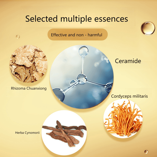 Herbal extracts: Cynomorium songaricum, Gallnut, Cordyceps sinensis, Morinda officinalis, Stephania tetrandra, Achyranthes bidentata, and Chuanxiong extracts