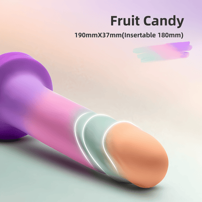 Blush Candy model shown: 190mm in total length x 37mm in diameter, 175mm penetration depth, triple-ring texture for continuous friction and G-spot stimulation
