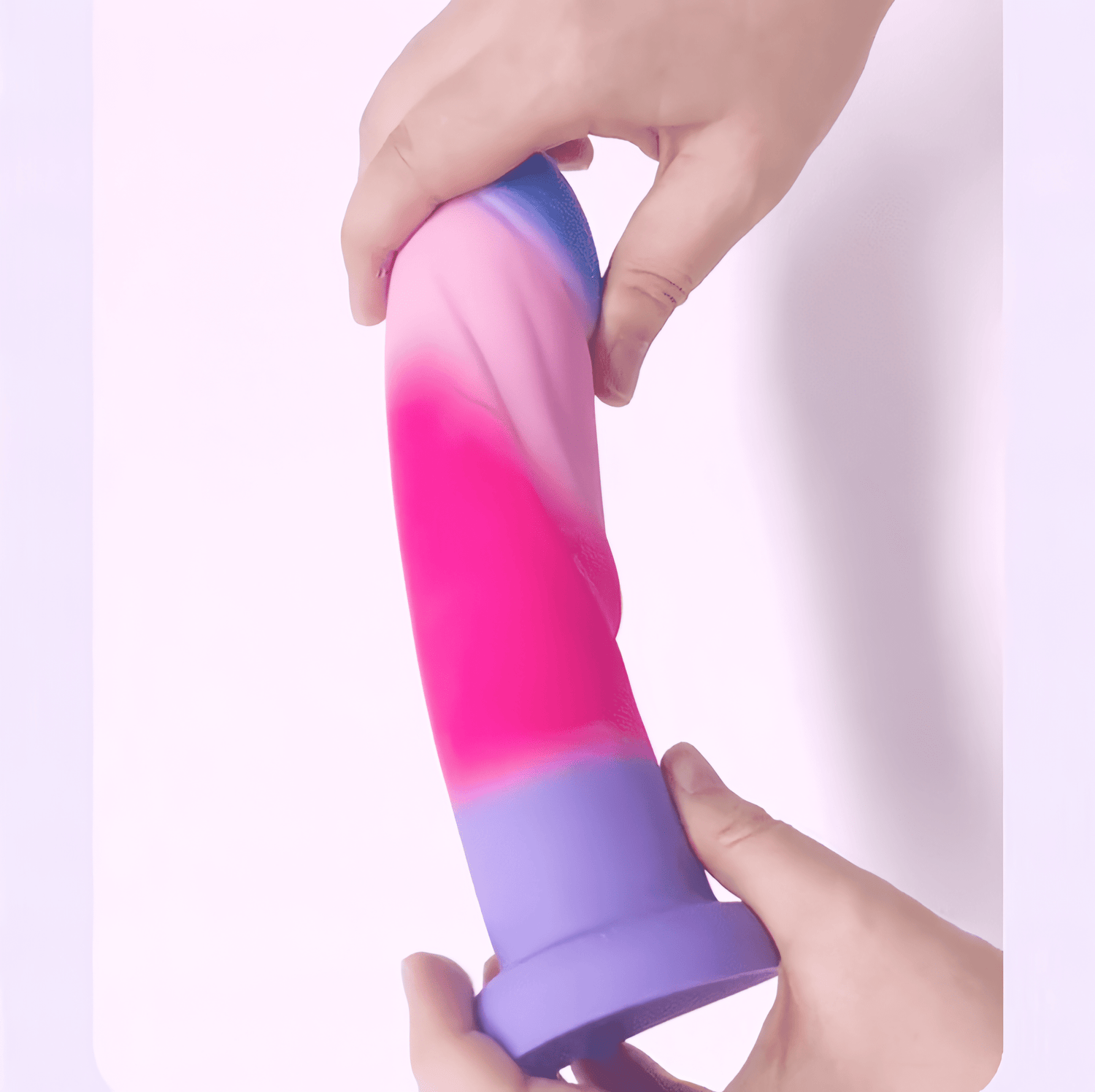 Close-up of the platinum silicone material: non-toxic, odorless, and warm to the touch, it's flexible and flexible, allowing for easy bending and twisting.