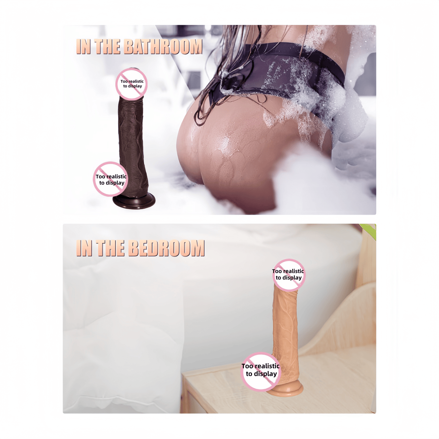 A playful bathroom demonstration featuring a waterproof design that allows for underwater use, unlocking the joys of getting wet.