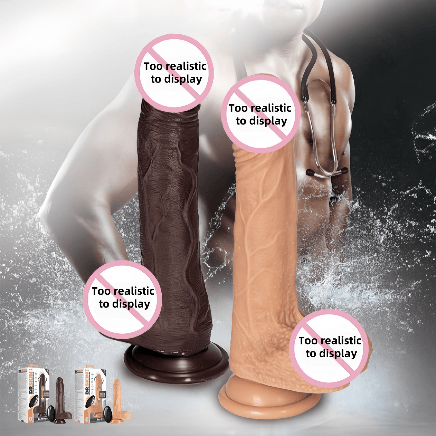 BLUSH Dr. Murphy/Dr. Gray Smart Retractable Remote Control Dildo Main Body Display. Made of platinum-cured silicone, molded from a real person, with a smooth Ultrasilk™ surface.