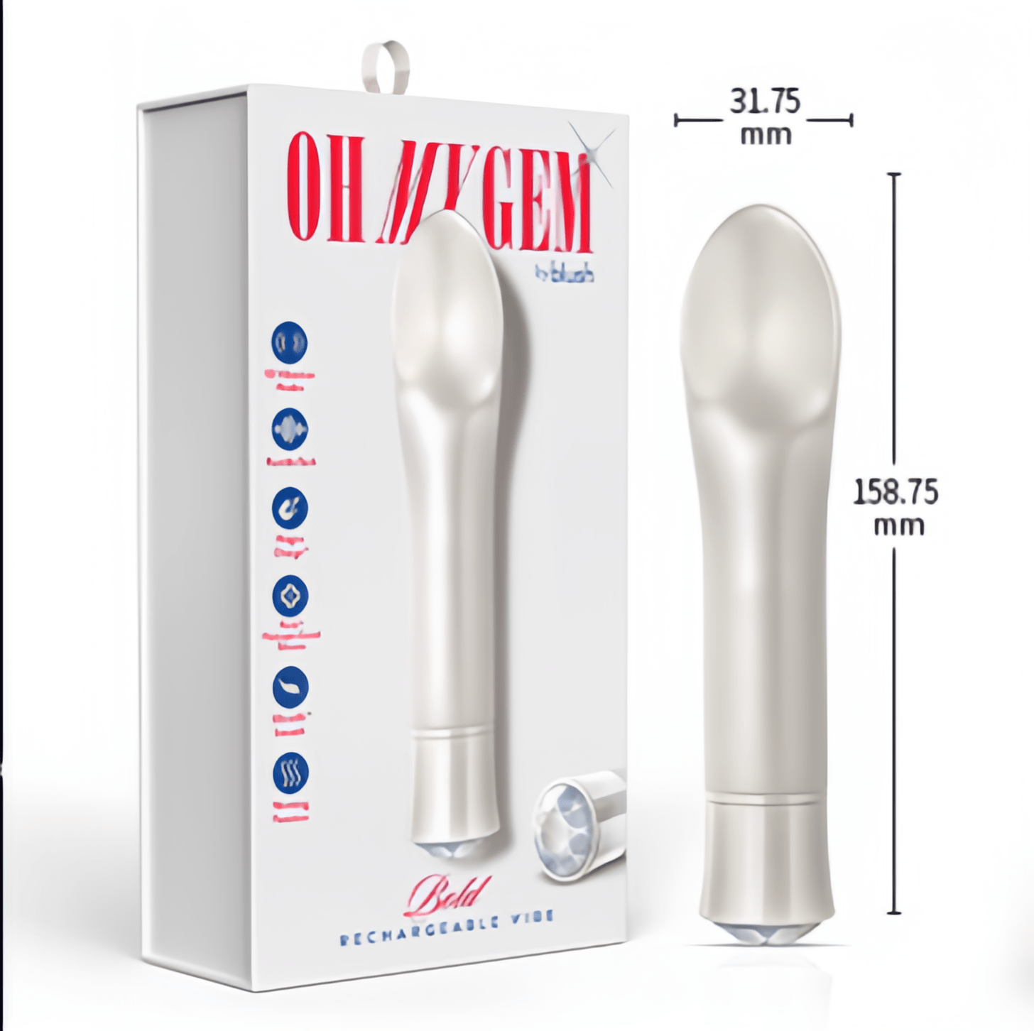 Encrusted with star diamonds, this vibrator measures 135.75mm x 31.75mm x 25.4mm, perfect for those seeking both visual beauty and emotional connection.