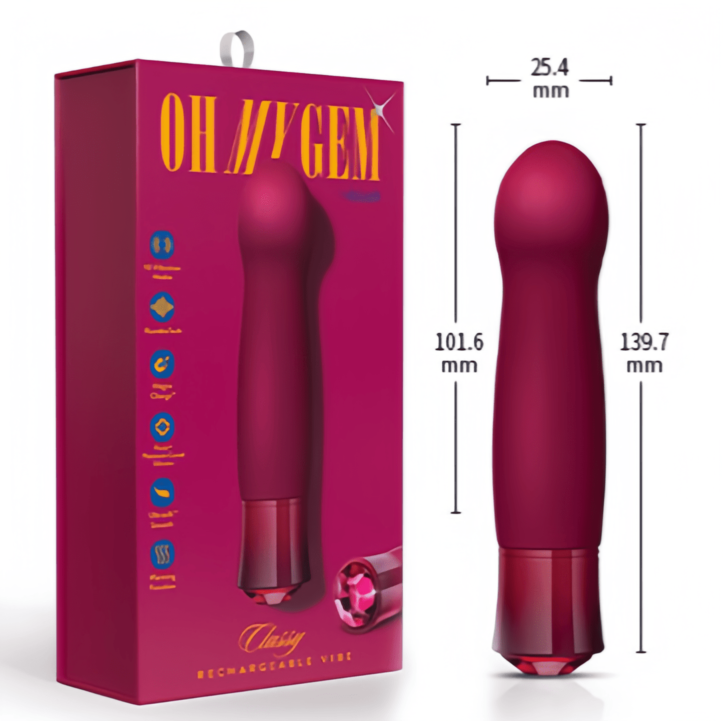 The rounded, spherical head allows for deep exploration of the G-spot. 135.75mm x 101.6mm x 25.4mm (Fully Fitted Design). Ideal for beginners seeking a gradual, progressive experience.