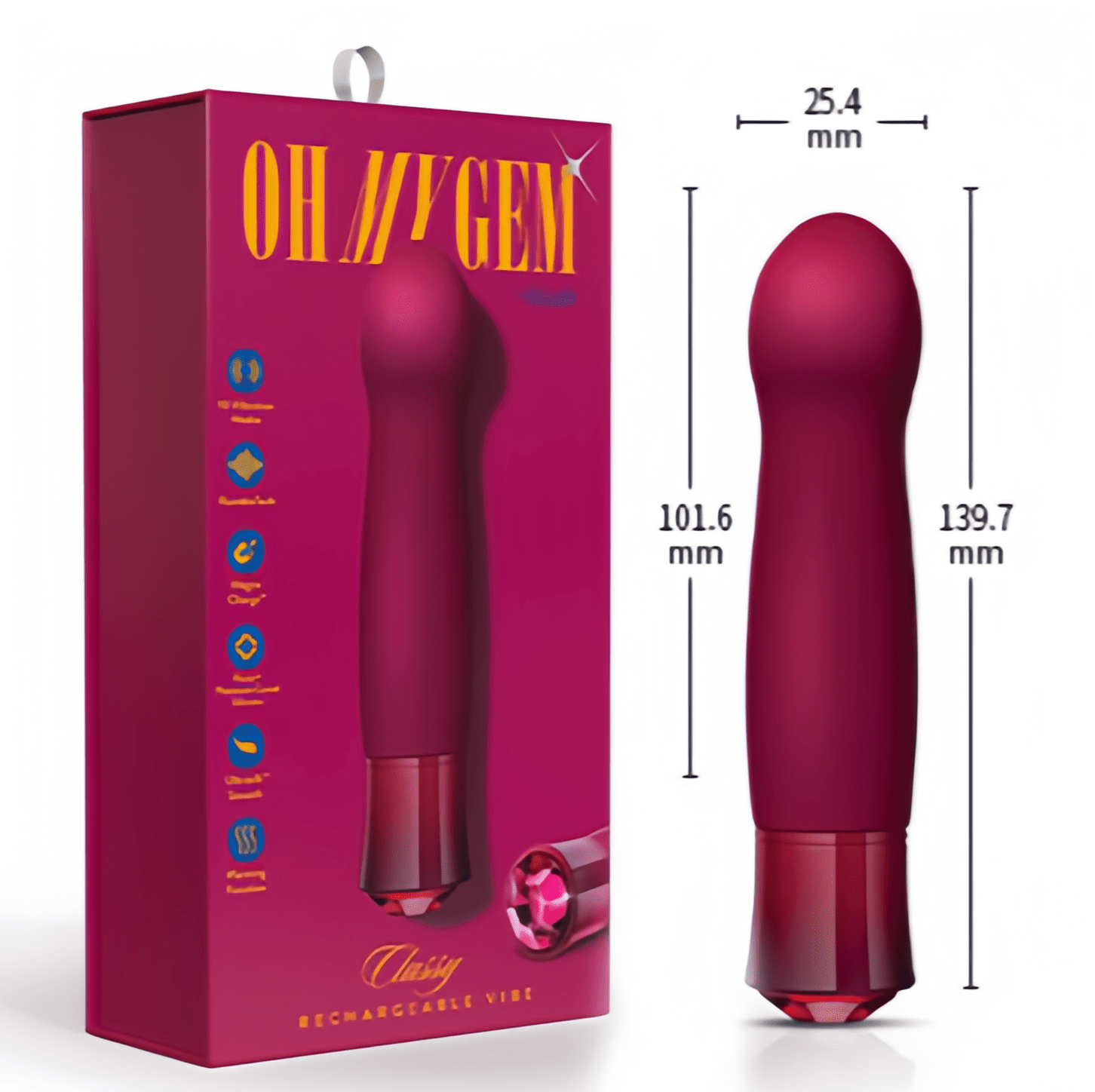 The rounded, spherical head allows for deep exploration of the G-spot. 135.75mm x 101.6mm x 25.4mm (Fully Fitted Design). Ideal for beginners seeking a gradual, progressive experience.