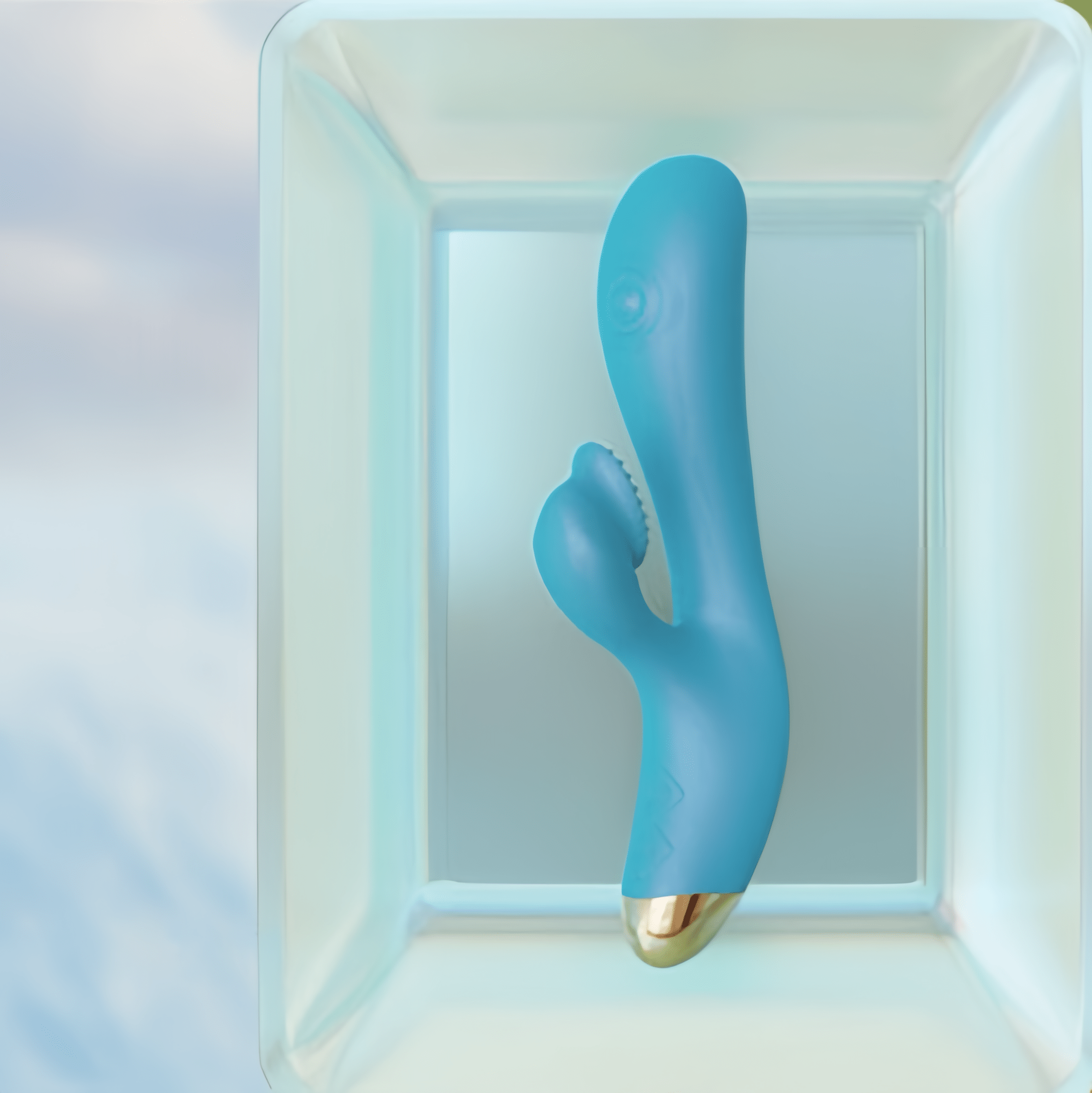 The blue Magic Finger Knight model showcases its soft, delicate brush head for massaging the C-spot, targeting both internal and external stimulation for deeper exploration.