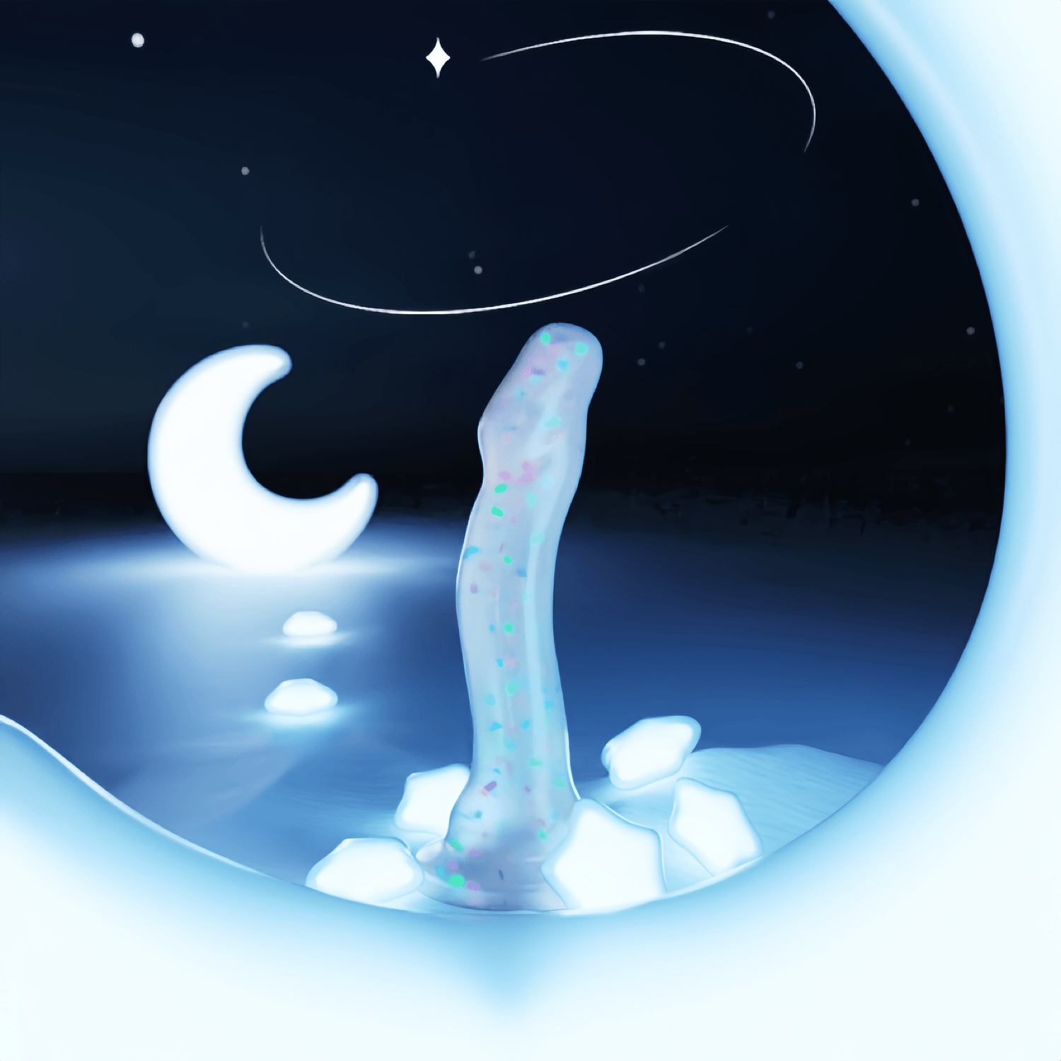 Demonstration of the luminous function: it absorbs light and emits a faint blue glow in the dark. The glow lasts for 30 minutes or longer, covering a 1㎡ private space.