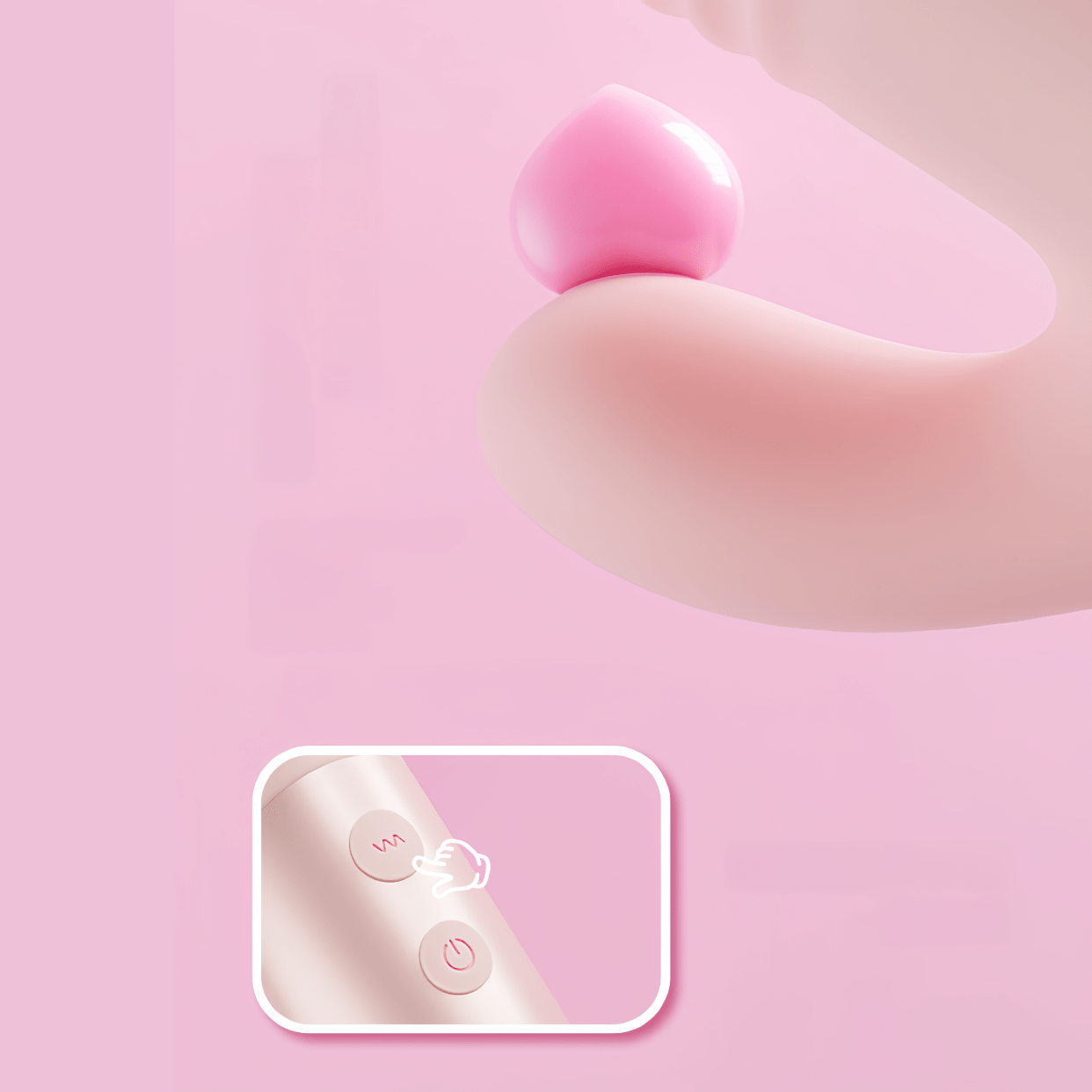 A close-up of the platinum silicone head. It's soft and elastic, gently fitting your private area without irritation.