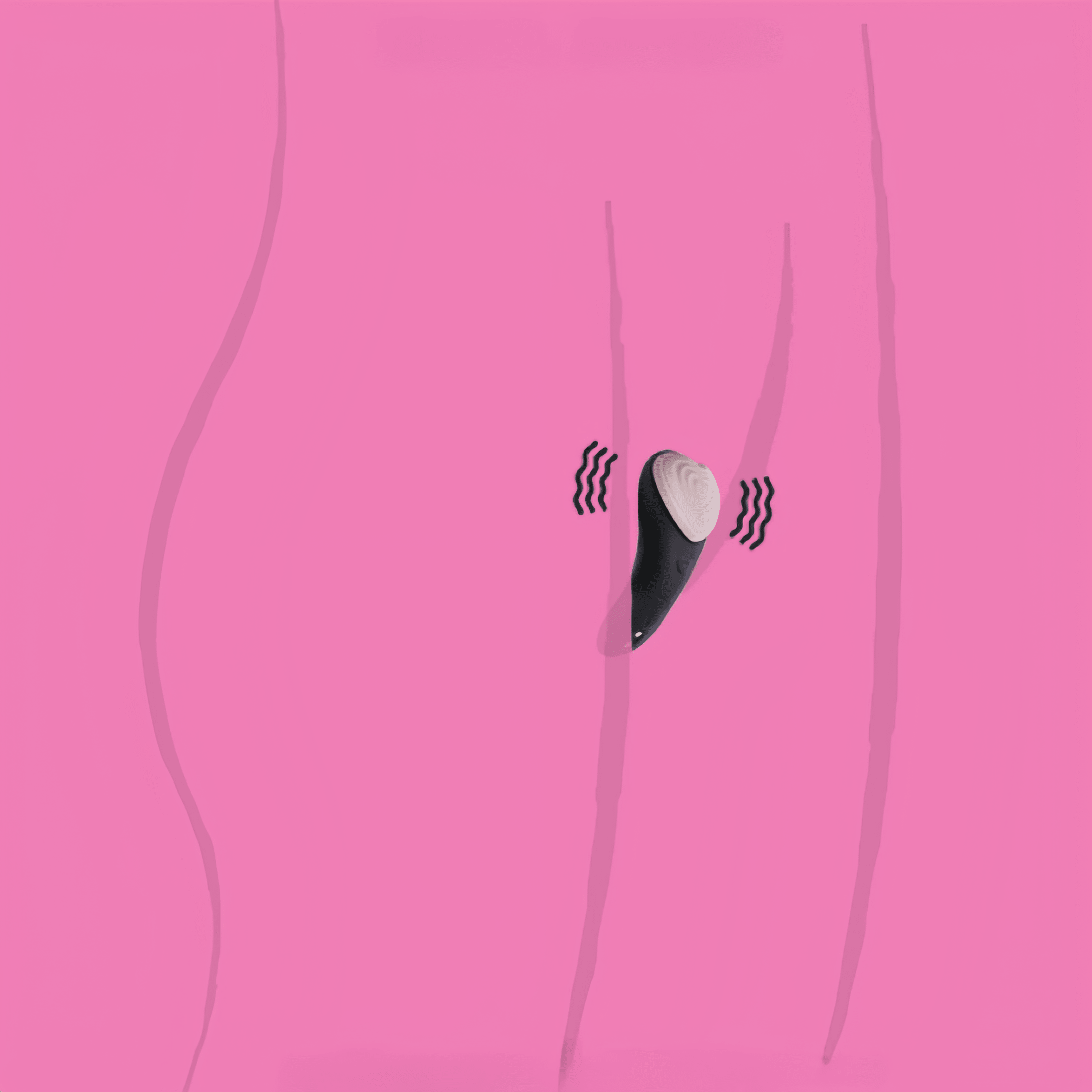 A close-up of the double-humped curved structure, precisely covering the C-spot and the entrance to the bud, ensuring a secure, grip-resistant position.