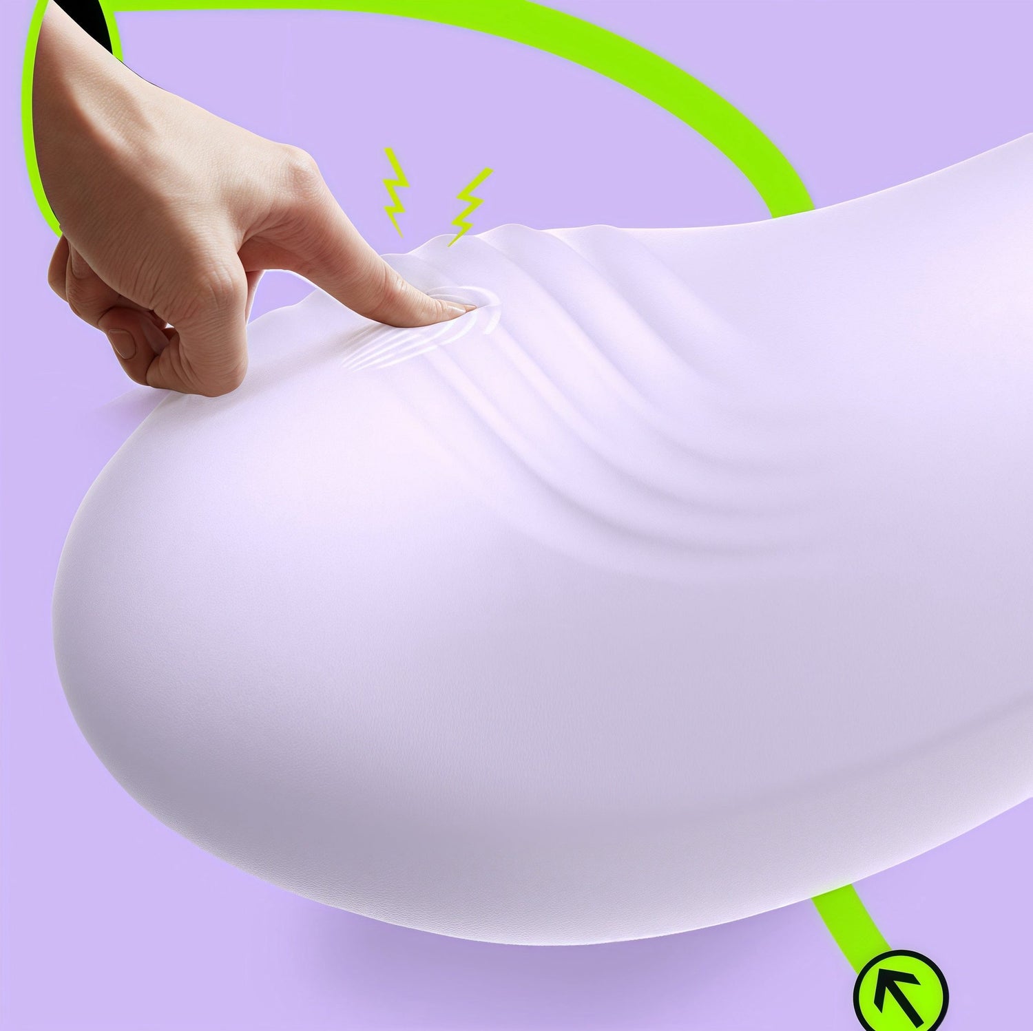 Close-up of food-grade silicone material, ROHS certified to EU environmental standards, skin-friendly and gentle without irritation to sensitive areas