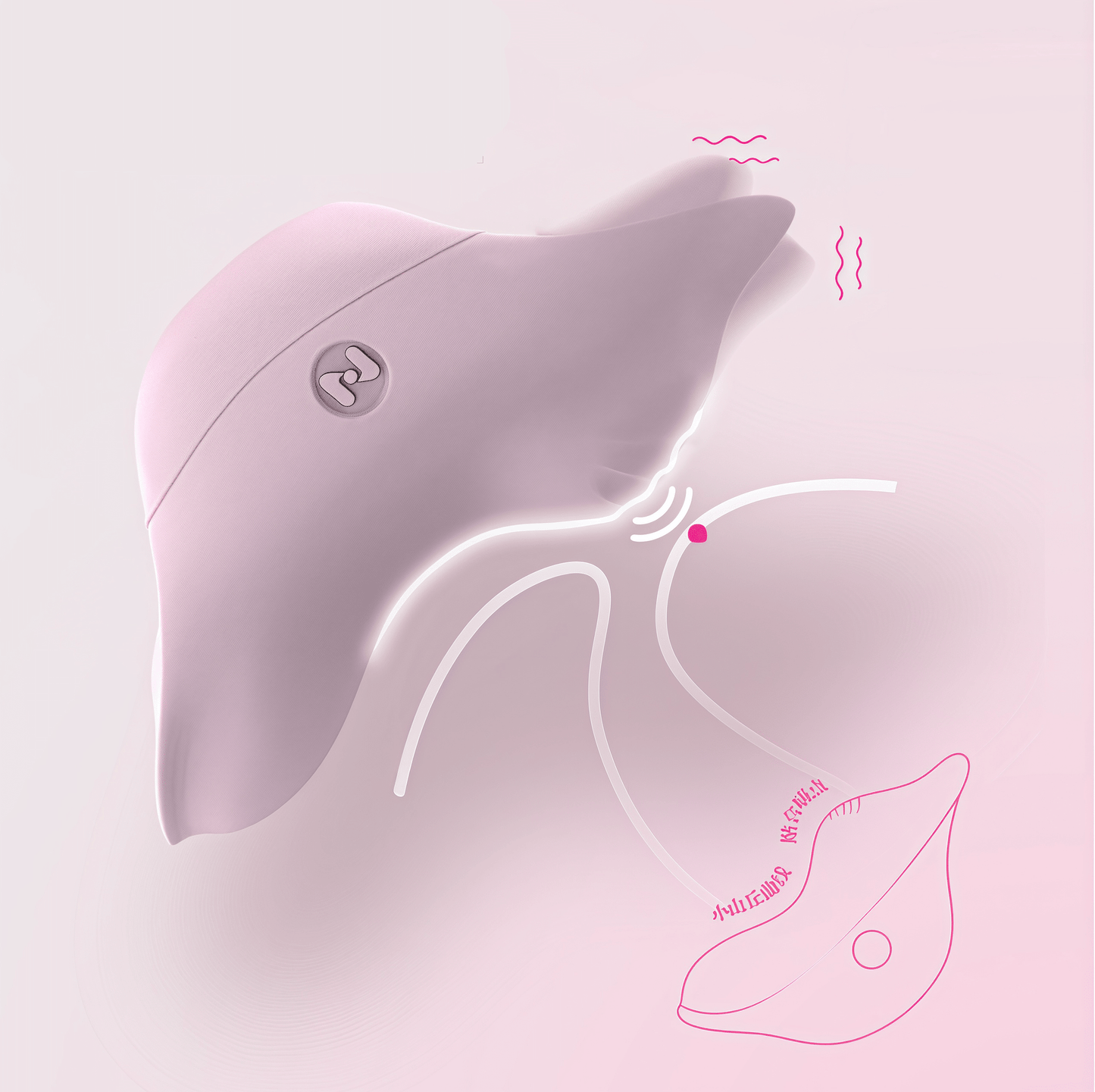 Hertz Girl 101Touch Palm Vibrator main product display. Made of silicone and ABS, it measures 95.3mm x 65mm x 47.5mm and weighs only 78g.