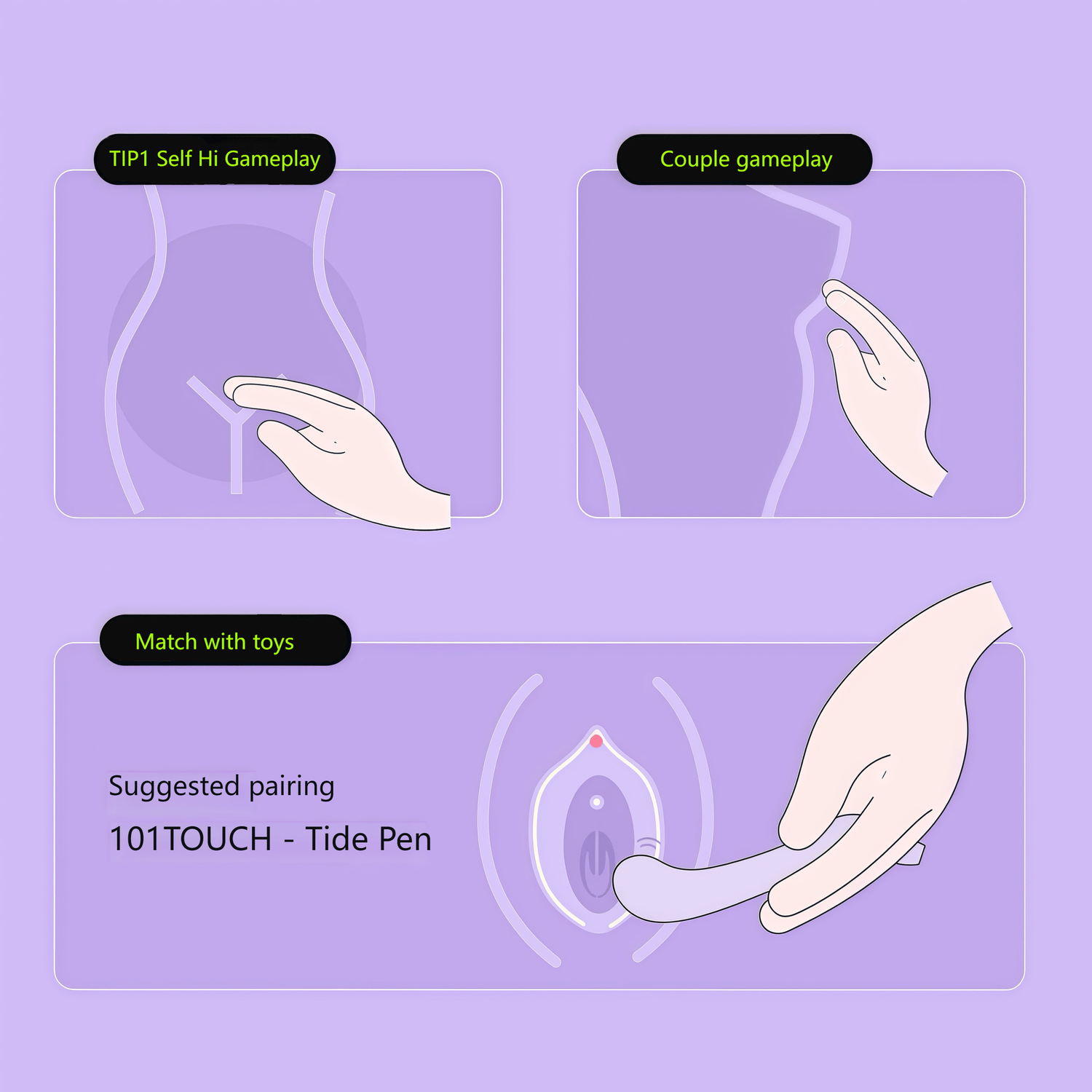 Use with sex toys (such as the 101TOUCH finger pen) to enhance stimulation