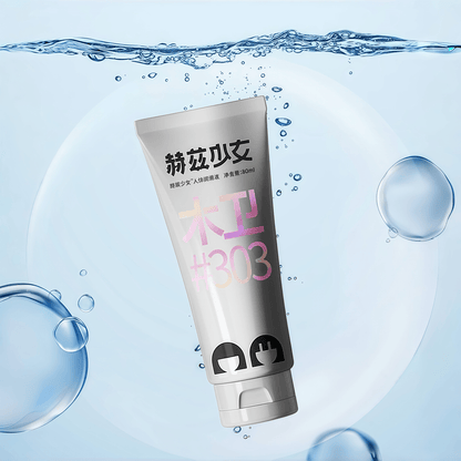 Herzgirl 303 Hyaluronic Acid Body Lubricant (80ml), water-based formula containing hyaluronic acid molecules, with a weakly acidic pH of 3.8-4.5, suitable for intimate environments.