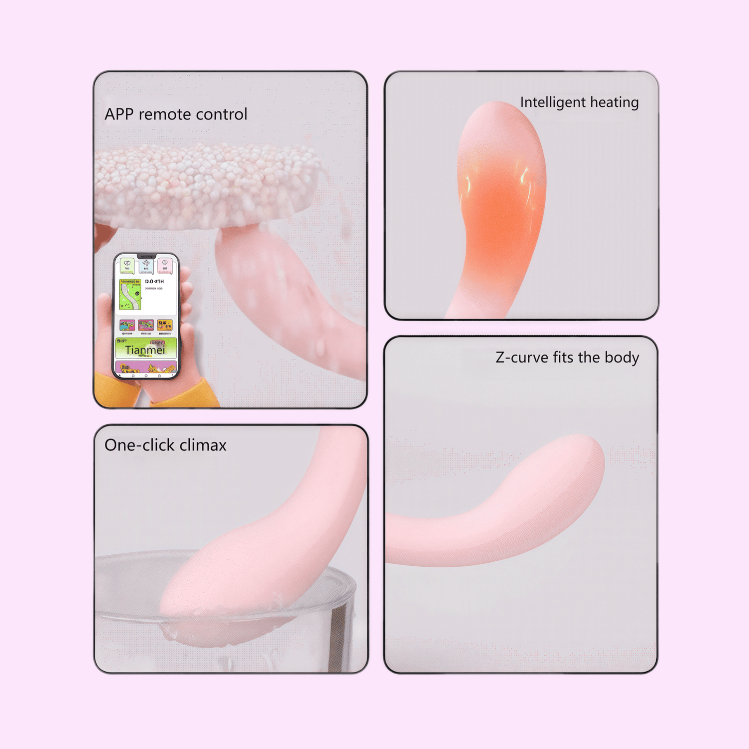 Herzgirl Richu 101 app-based smart heating vibrator. Made of skin-friendly silicone, it has a 170mm shaft length and a 28mm contact diameter.