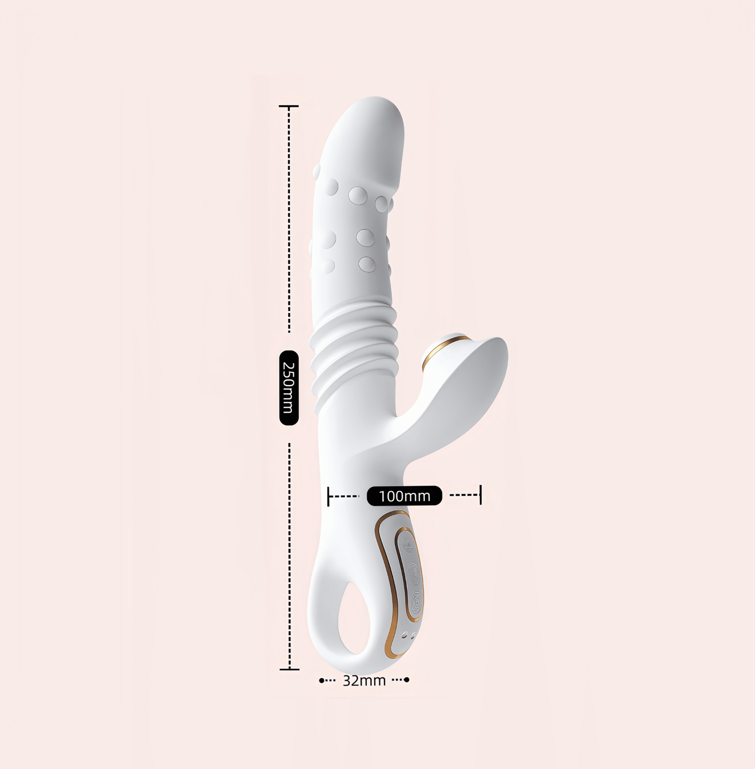 Product dimensions. Ergonomic design: 250mm length and 32mm thickness, perfectly fits the female body.