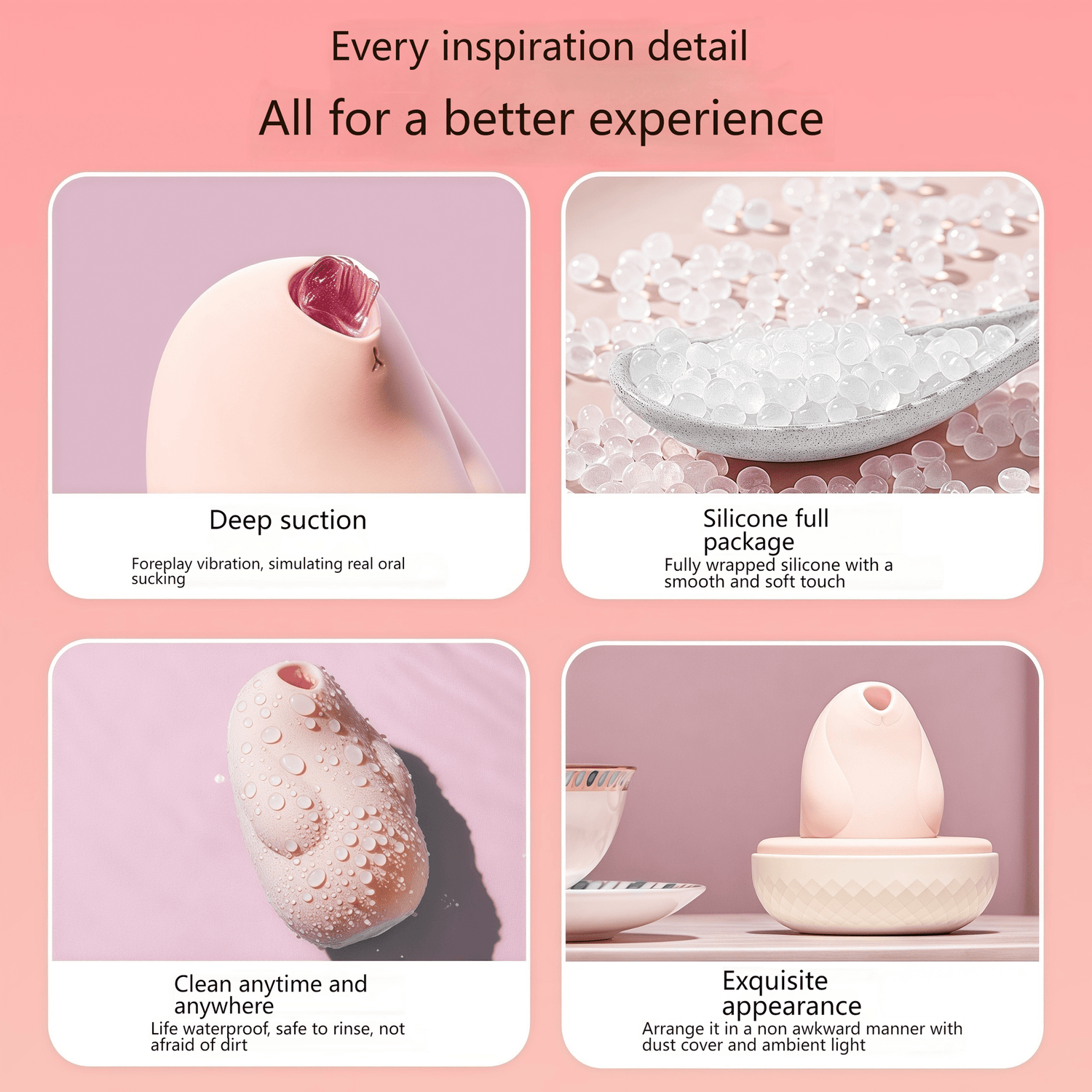 9000 vibrations/minute, covering sensitive areas like the C-spot and clitoris, for a quick orgasm.