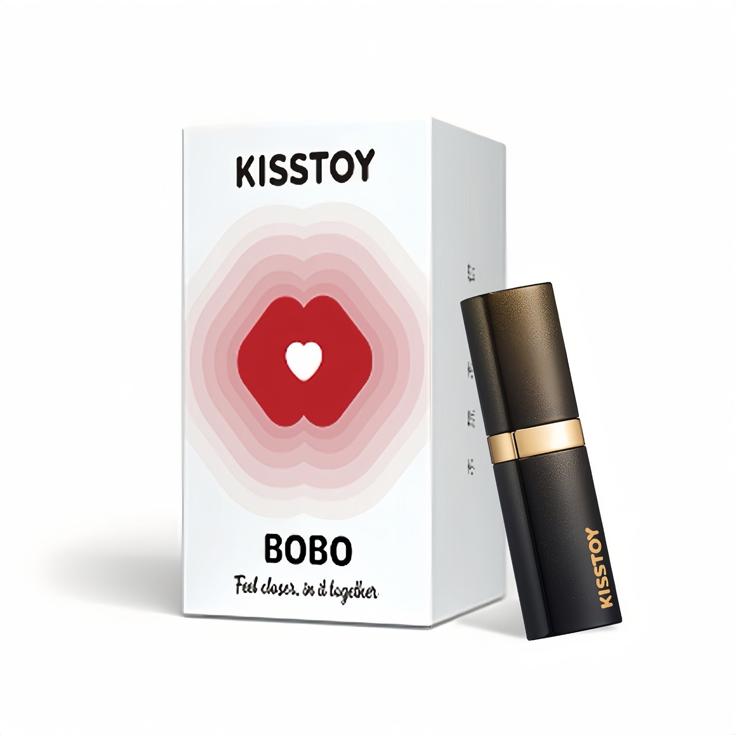 KISSTOY BOBO Instant Trend Mini Lipstick Red Edition on display. Measuring 85.5×22×22mm, a 1:1 replica of the lipstick's size, and weighing 35g, it's lightweight and portable.