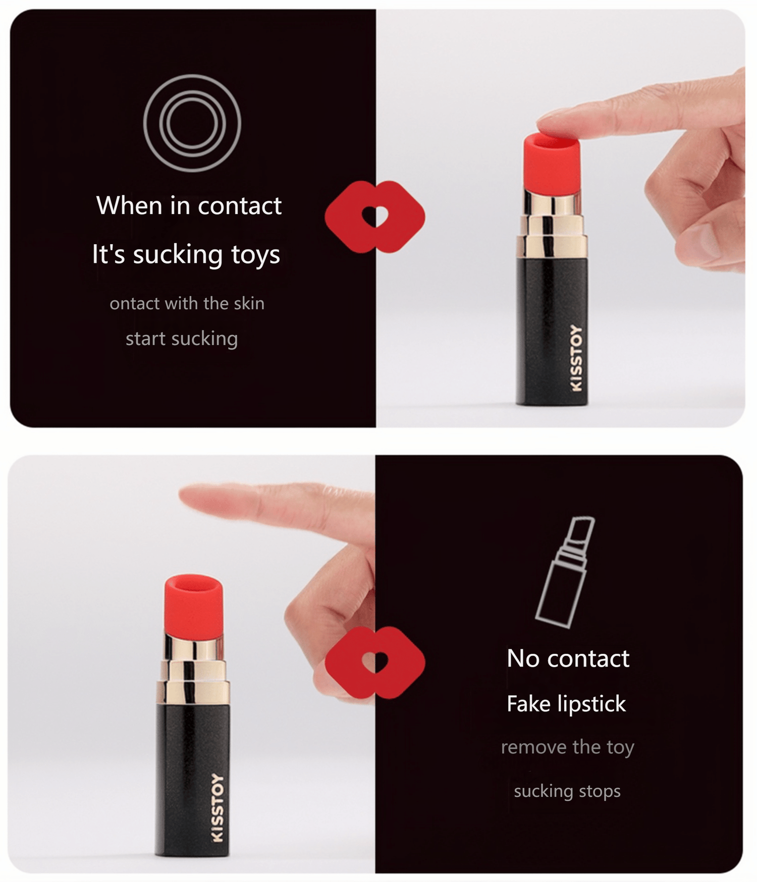 Demo of the touch-suction function: automatically activates upon skin contact and stops upon removal. A built-in touch sensor prevents accidental touches.