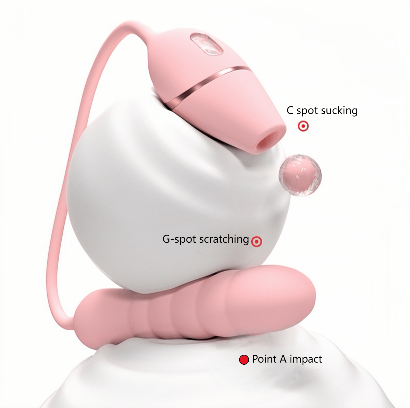 Dual-end simultaneous stimulation technology, with the suction end and the action end working together, delivers a dual orgasm of both inner and outer pleasure.