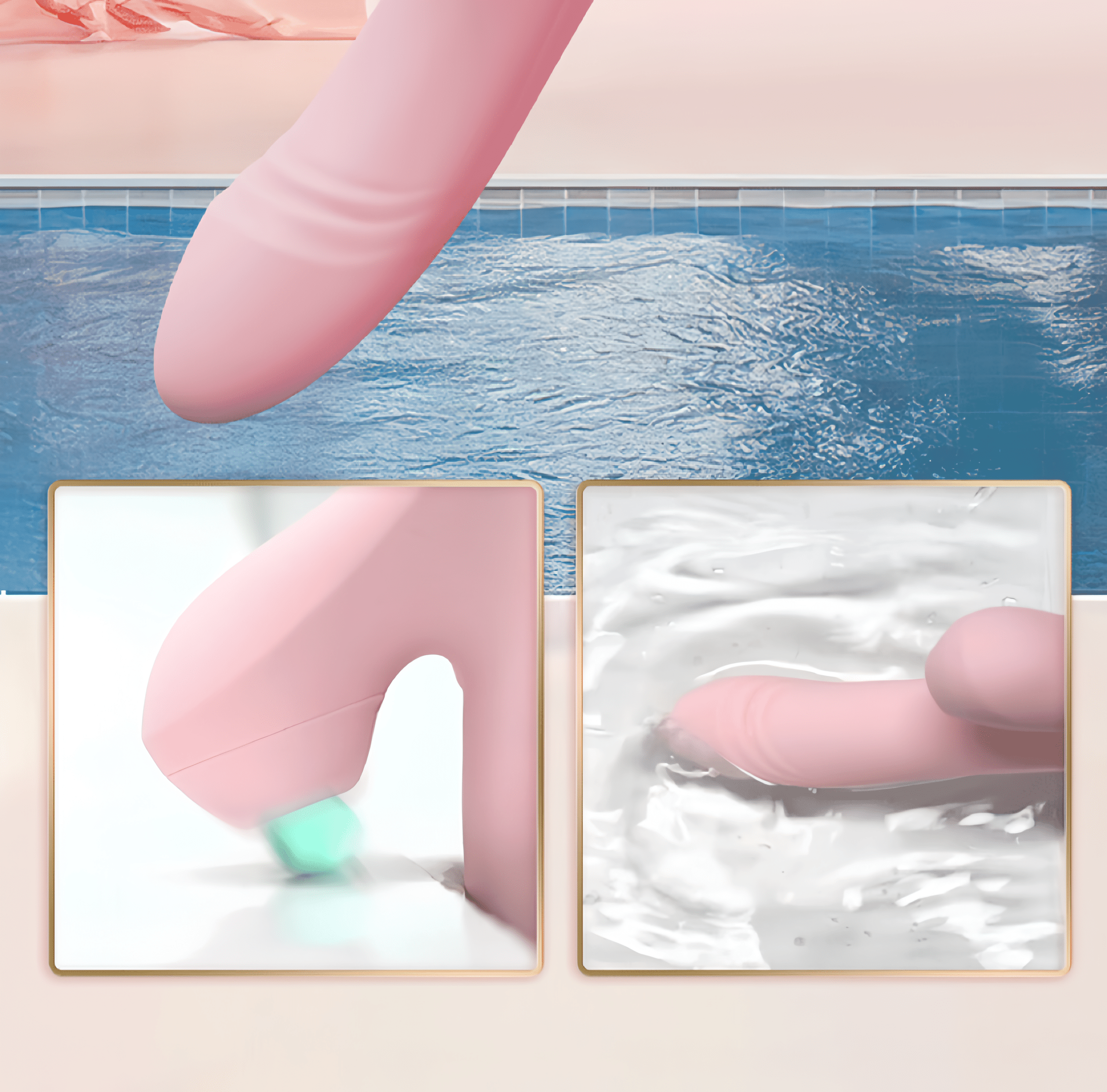 Dual orgasm experience, simultaneous internal and external stimulation, for unprecedented pleasure