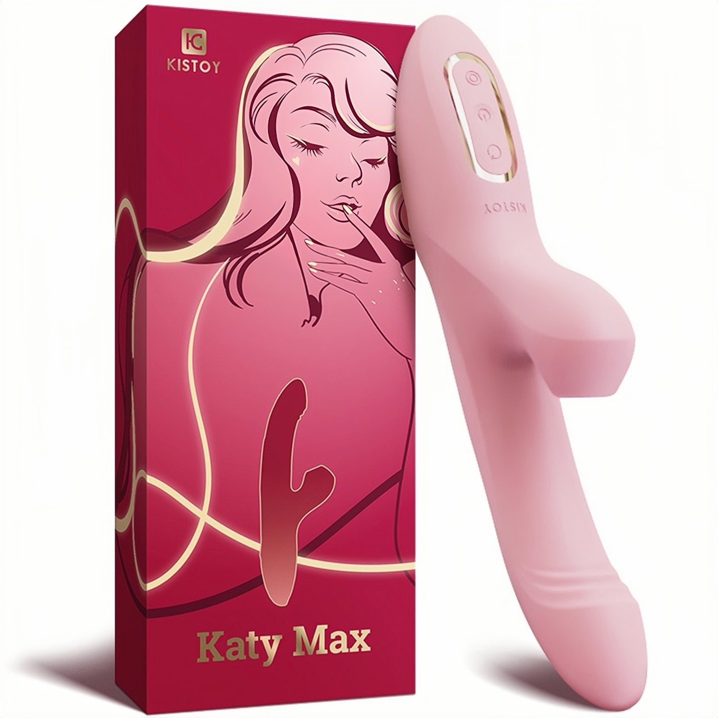 KISSTOY Katy Max Rotating Vibrator - A dual-sensation experience of rotation and vibration, featuring three rotation speeds and nine G-spot vibration levels for multiple stimulations.