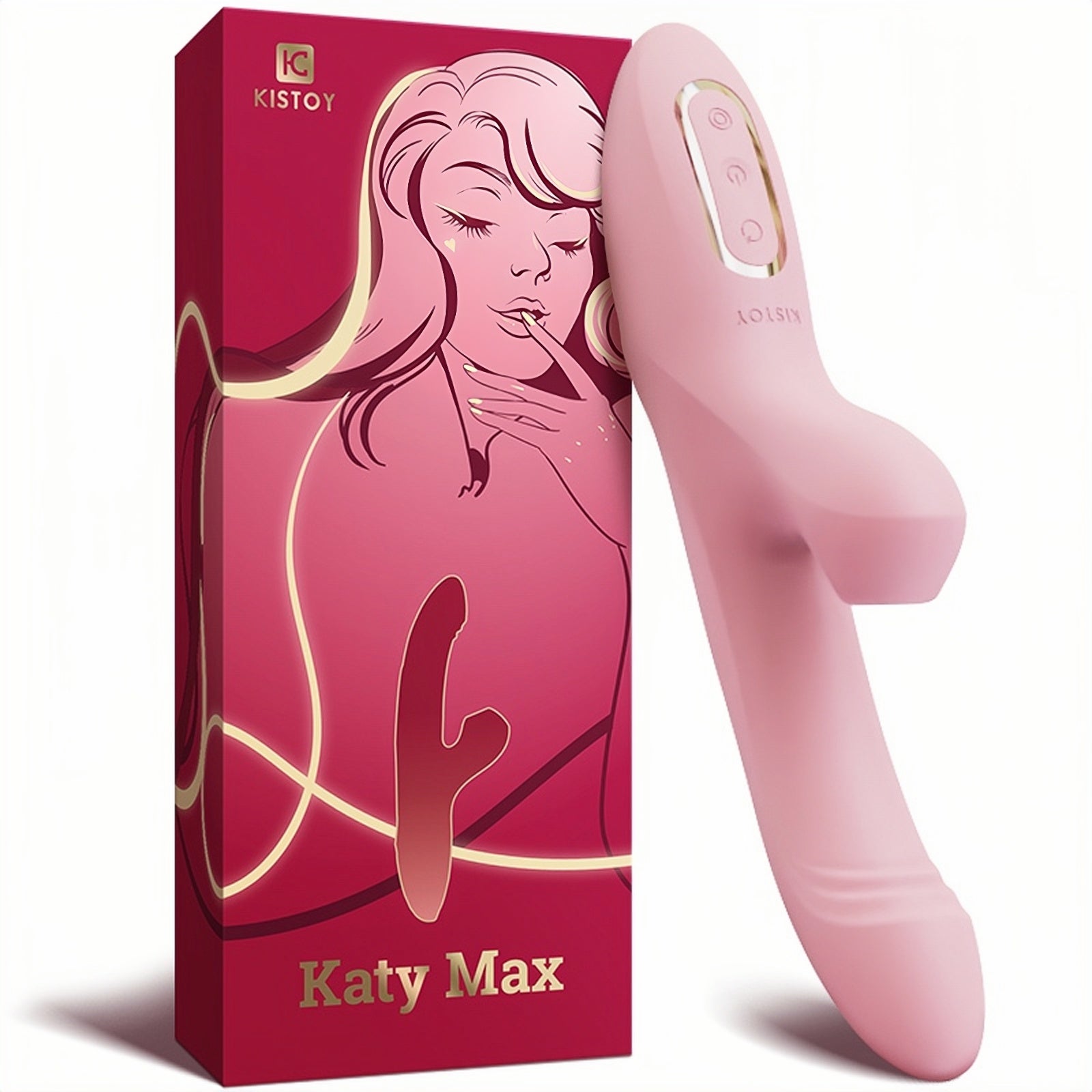 KISSTOY Katy Max Rotating Vibrator - A dual-sensation experience of rotation and vibration, featuring three rotation speeds and nine G-spot vibration levels for multiple stimulations.
