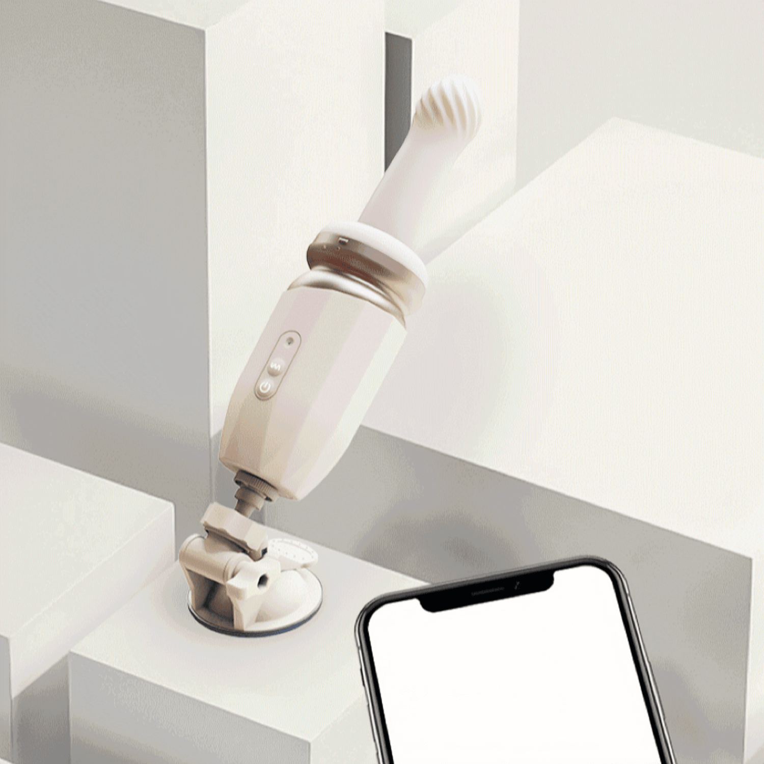 App-based remote control. Bluetooth connection supports real-time control, custom waveform creation, and remote interaction.