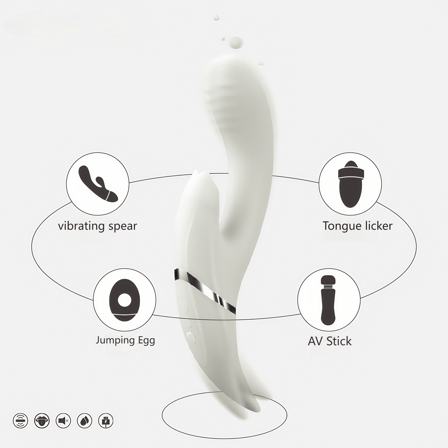 Simultaneously trigger suction, thrusting, and vibrations for a triple-play experience.