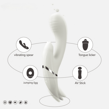 Simultaneously trigger suction, thrusting, and vibrations for a triple-play experience.