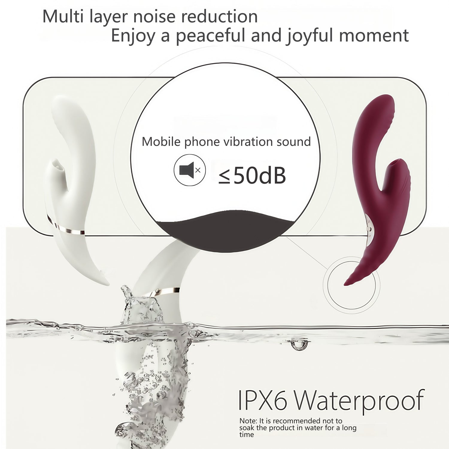 Verified 50dB silent operation, with operation sound similar to a phone's vibration, ensuring privacy.