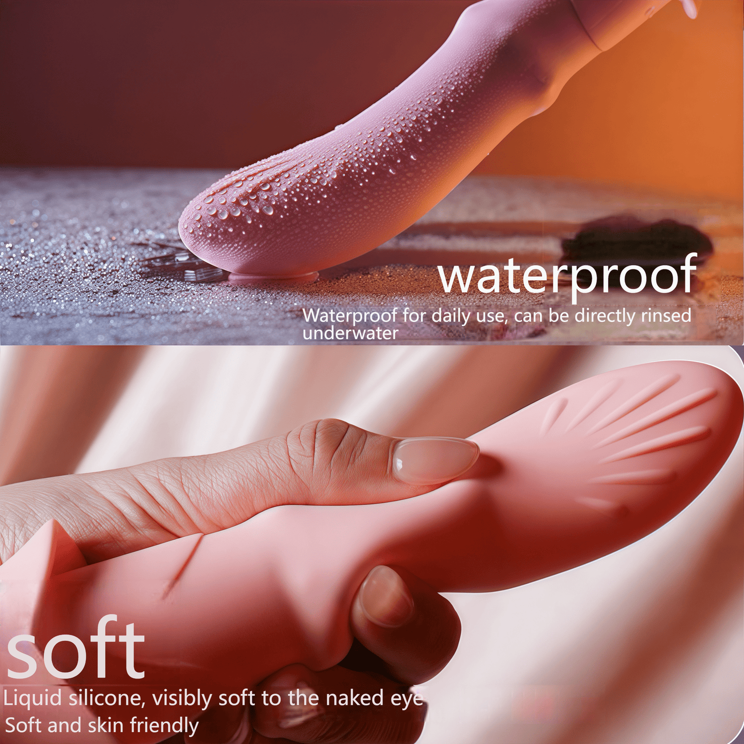 Ergonomically curved design and skin-friendly liquid silicone material provide a comfortable grip without slipping.