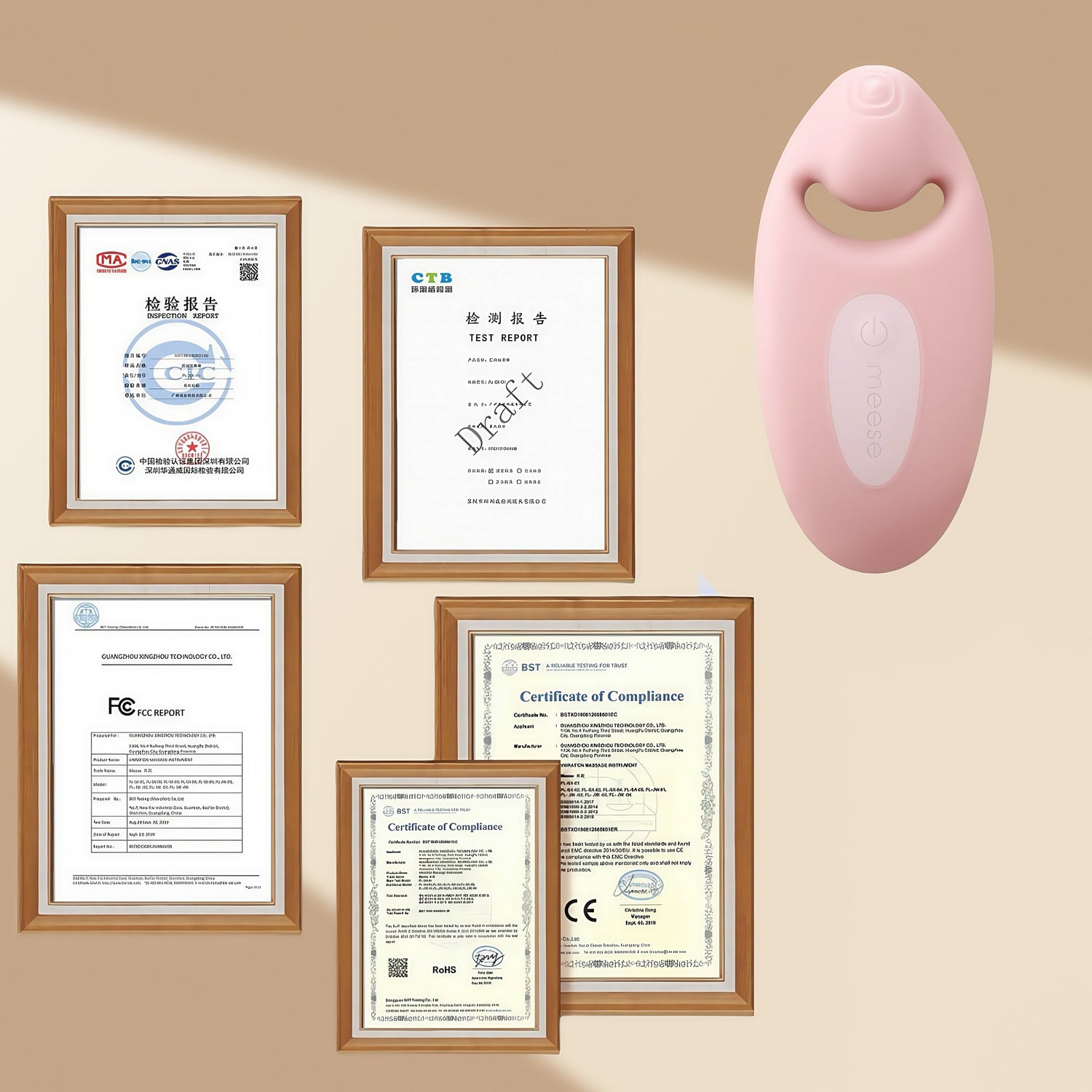 China CNAS, US FDA, and EU CE triple certification marks displayed.
