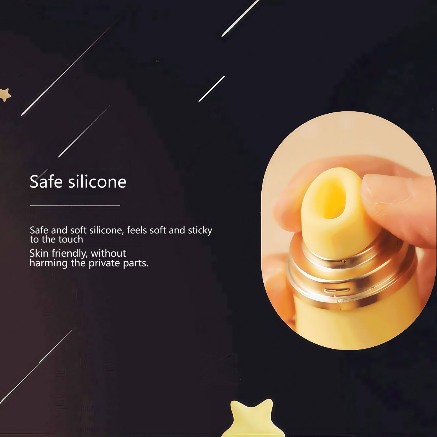Close-up of the food-grade silicone material: soft and skin-friendly, it doesn't hurt sensitive areas.