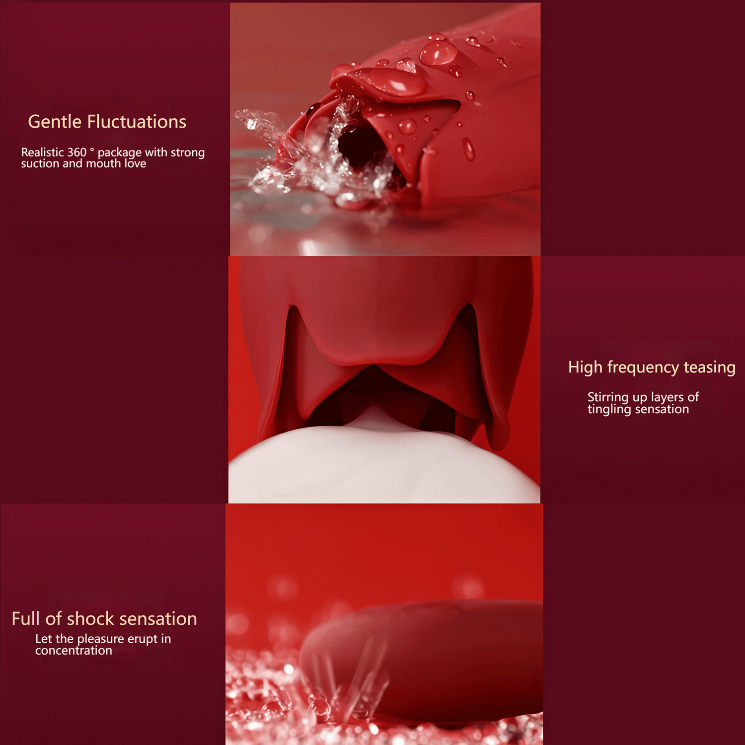 The messe P series tongue vibrator features nine simulated frequency settings, authentically recreating the oral experience and directly targeting sensitive areas.