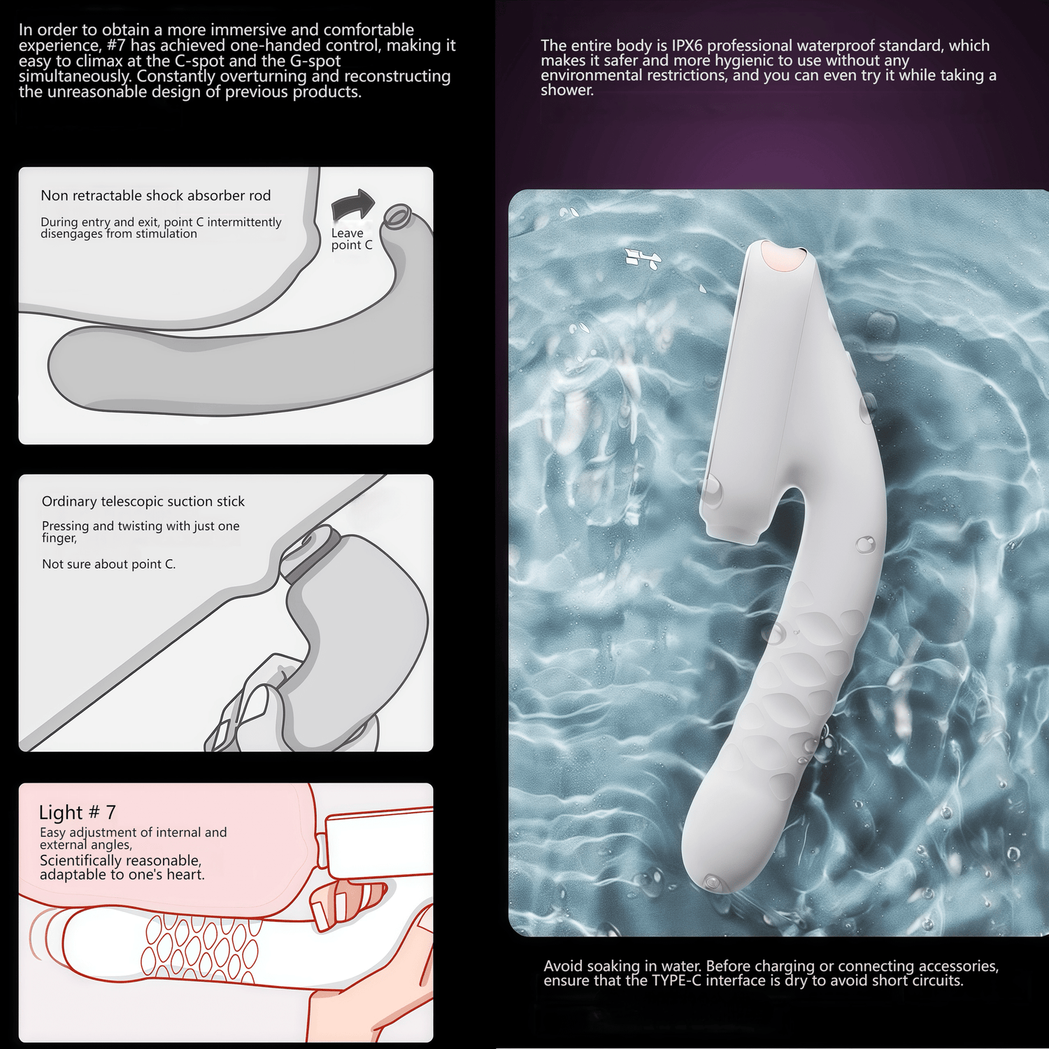 Diagram showing the flexible combination of 5 suction modes and 5 thrusting frequencies, supporting independent control for diverse playstyles.