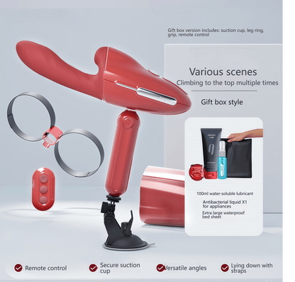 The Qingnan No9 Deluxe Vibrator Set includes a suction cup, dedicated handle, and a complete set of accessories, offering a wide range of usage options.