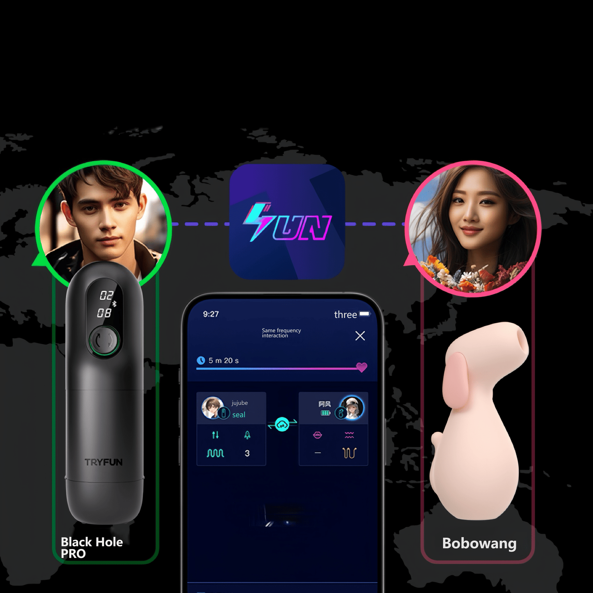 Requires Bobowang for remote, simultaneous interaction, the perfect solution for couples.