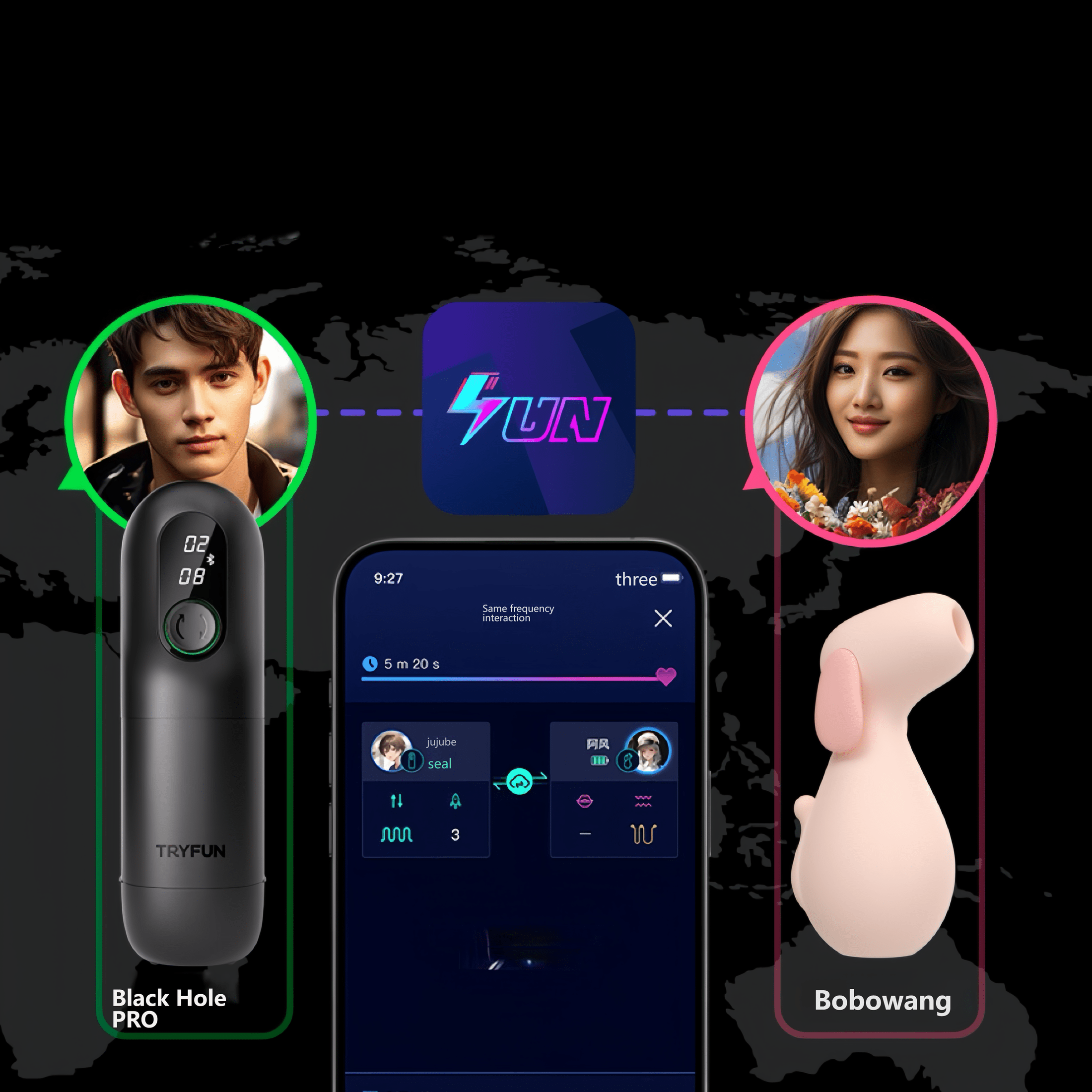 Requires Bobowang for remote, simultaneous interaction, the perfect solution for couples.