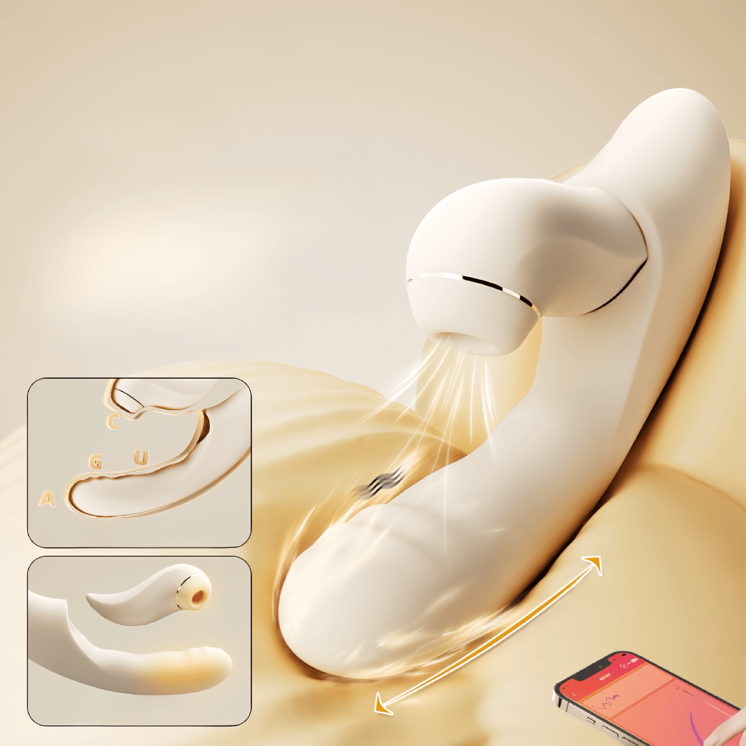 The SVAKOM Fenxin (AI version) features a split design. The shaft and mouthpiece can be used independently or in combination, achieving four-point simultaneous stimulation.
