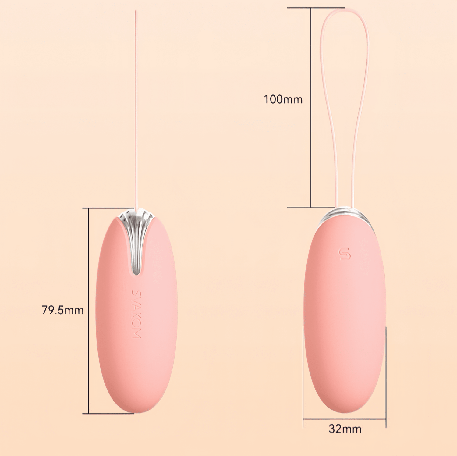 The SVAKOM Ava Plus 3D dual-vibrator egg features a compact 32mm x 79.5mm size and a lightweight 55g design. Made of a combination of soft silicone and ABS, it's skin-friendly and non-sense.