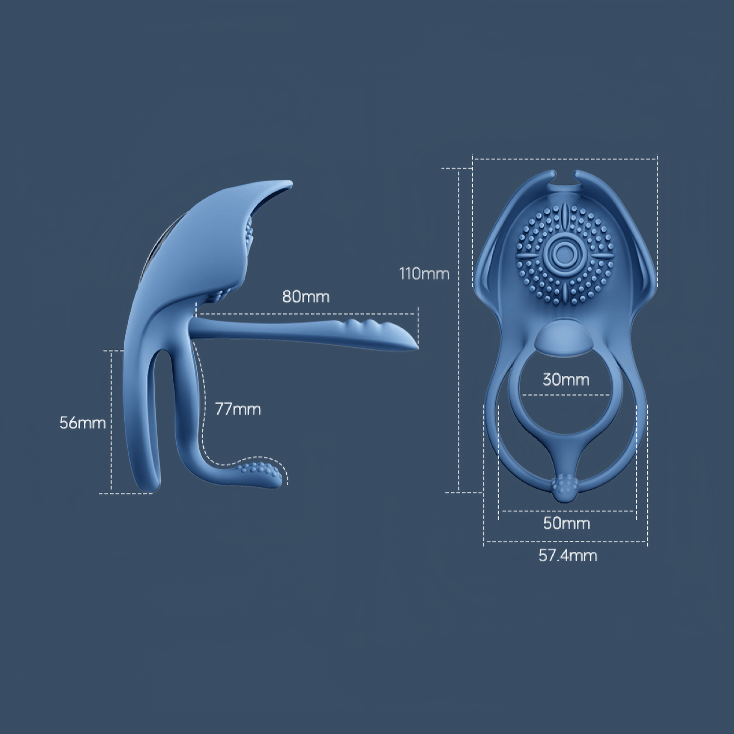 SVAKOM's Barzillai double-locking cock ring features a design that combines skin-friendly silicone and ABS materials. It's lightweight at 65g, IPX7 waterproof, and features a hidden magnetic charging mechanism.
