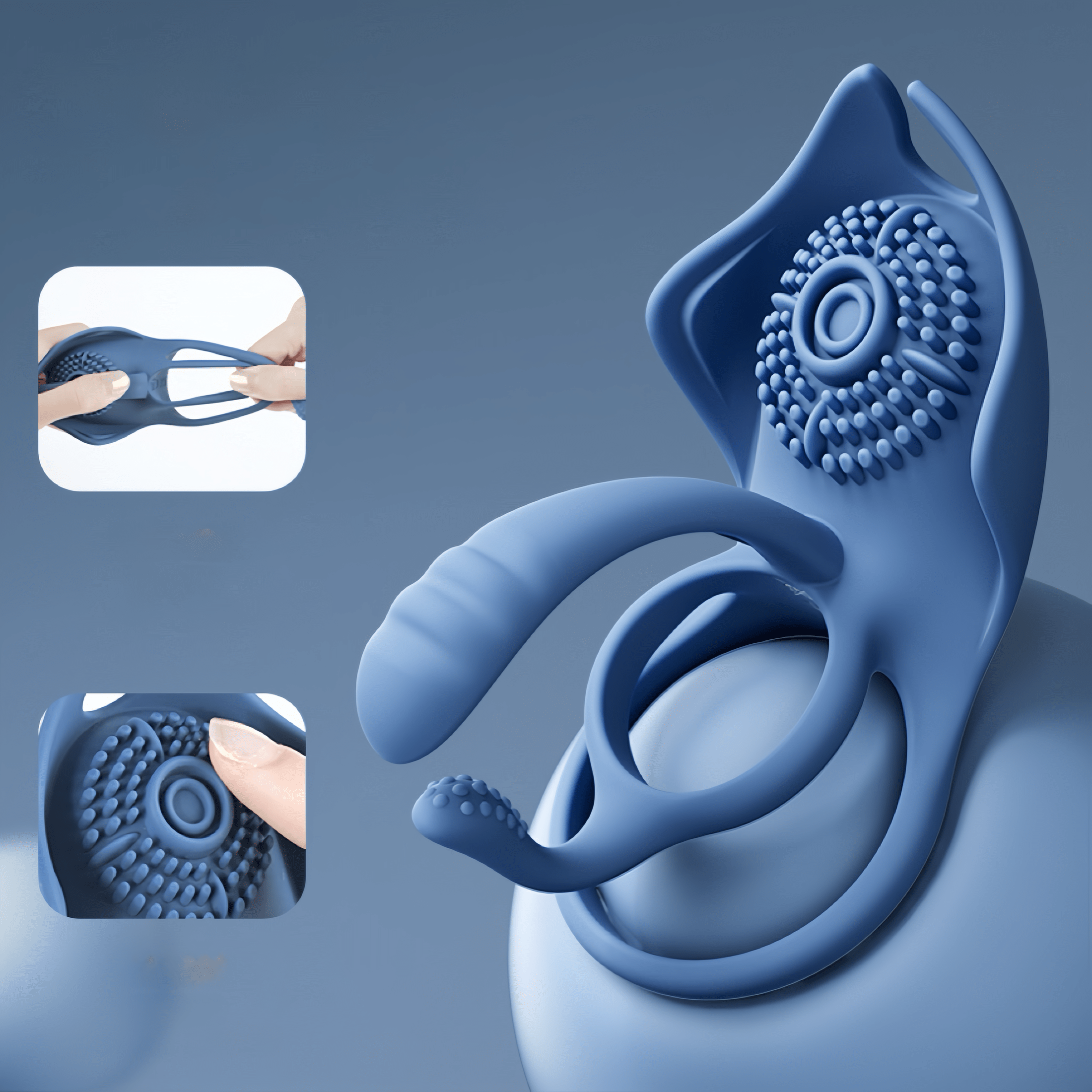 A close-up of the medical-grade silicone material, soft and adaptable to sensitive skin, preventing irritation and discomfort.