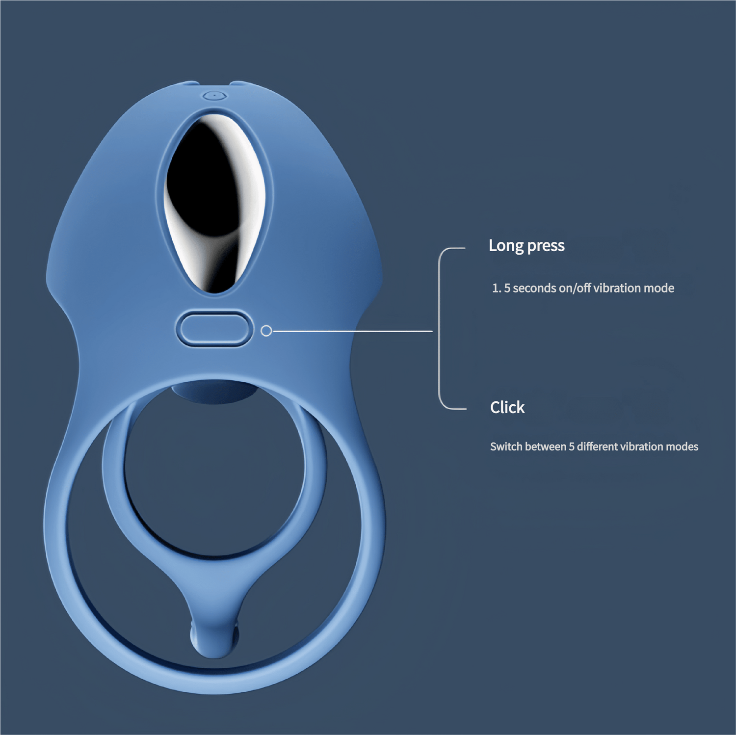 Physical button operation: Long-press the "○" button to turn the device on and off, and single-press to switch modes. Easy to understand.