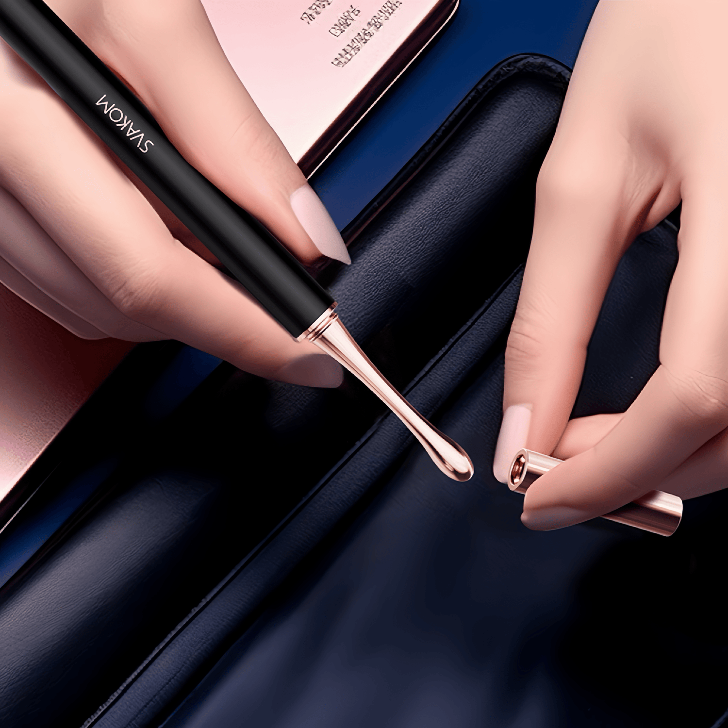 A close-up of the ultra-small 5.4mm stainless steel vibrator tip, showcasing its precise focus design for targeted exploration of pleasure.
