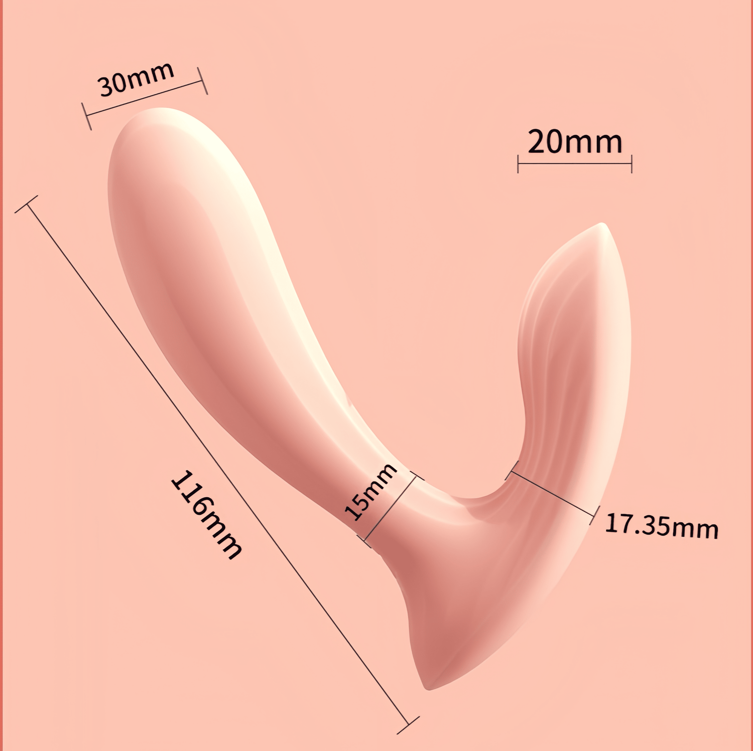 The SVAKOM Erica wearable multi-point vibrator features a compact design measuring 91.3*104.3*39.7mm and weighing 180g, ensuring a comfortable fit.