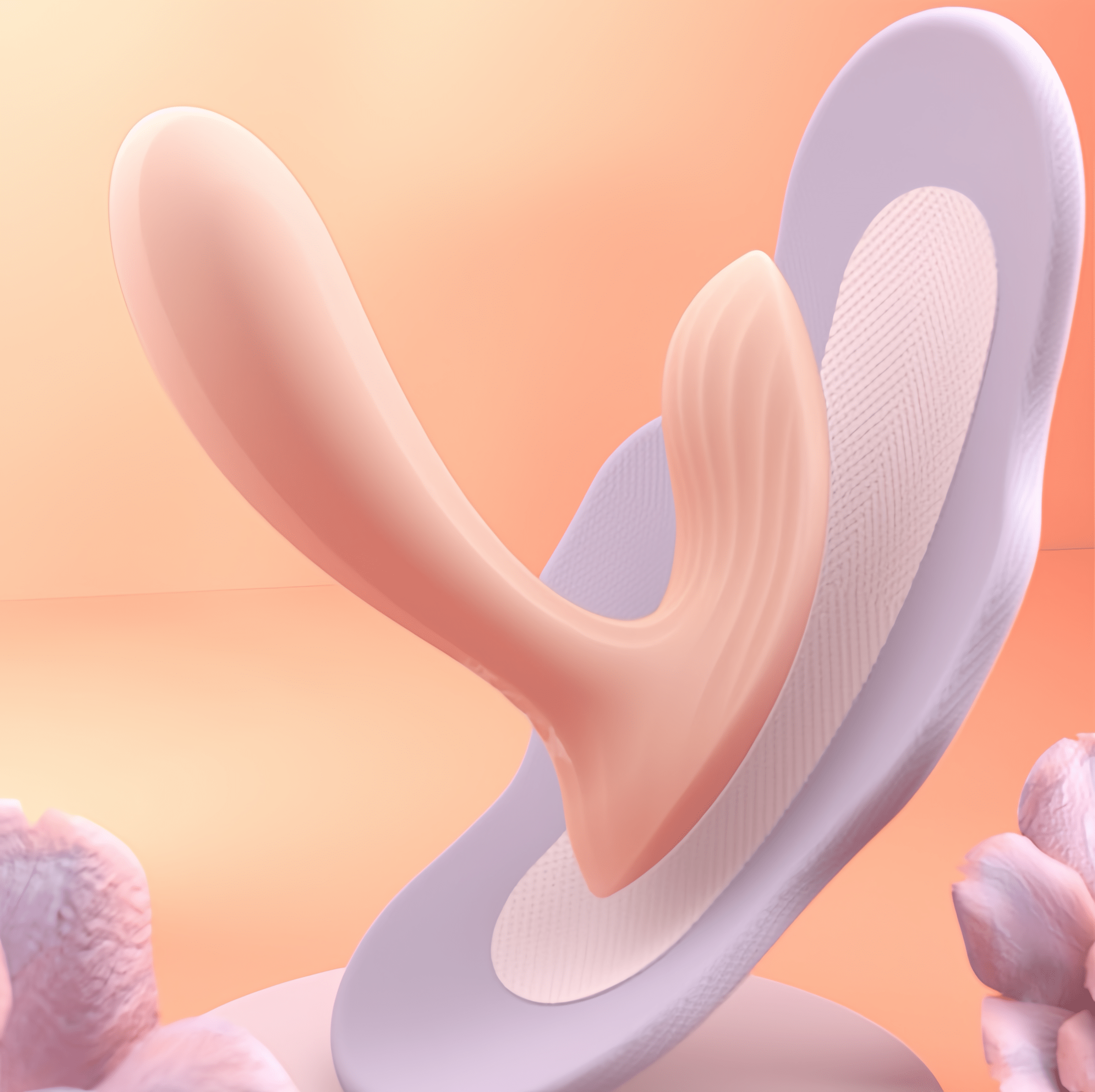 Alternative text: Diagram of the invisible wearable effect. Lightweight and fits snugly, can be worn outdoors without leaving any marks, leaving your hands free.