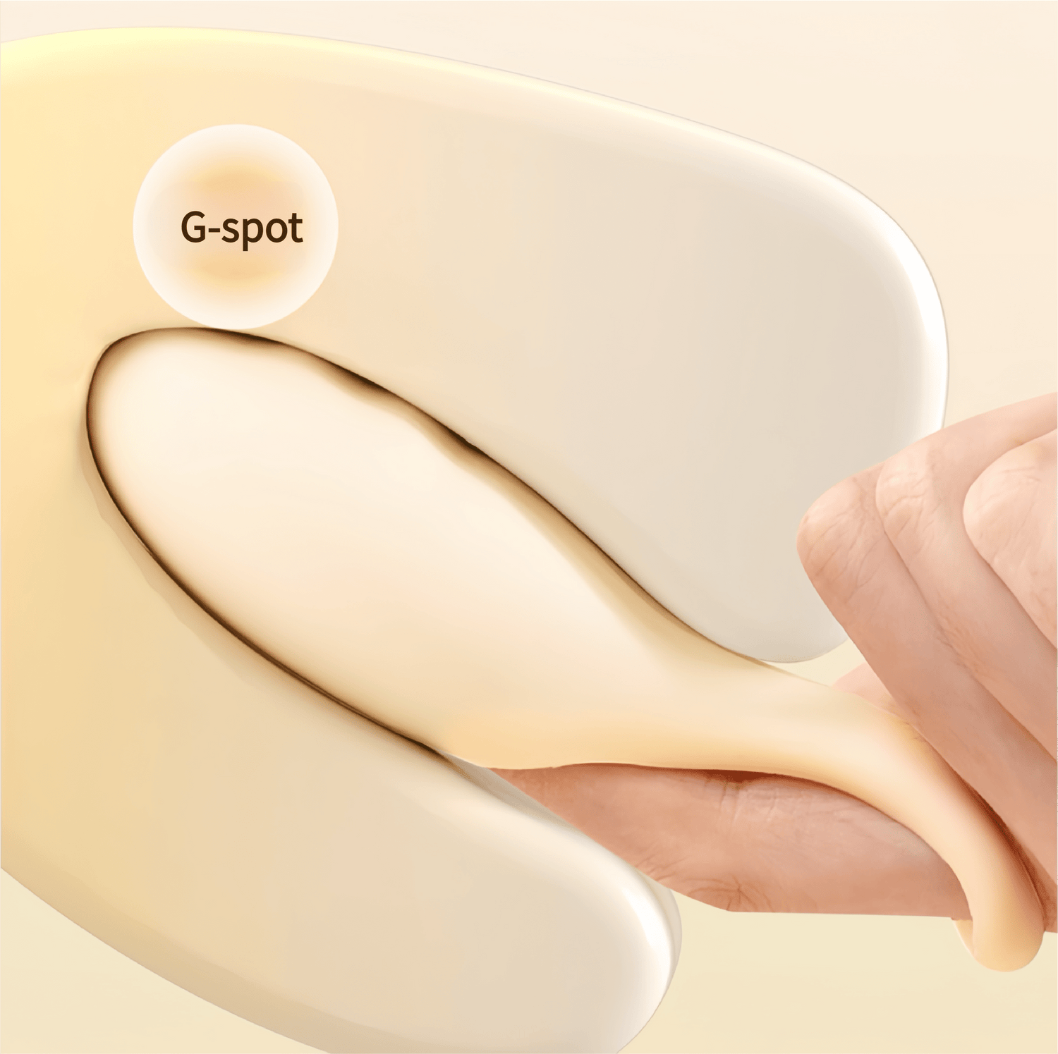 Close-up of the 30° curved top design: Precisely adheres to the G-spot, delivering a precise, one-shot stimulation experience.