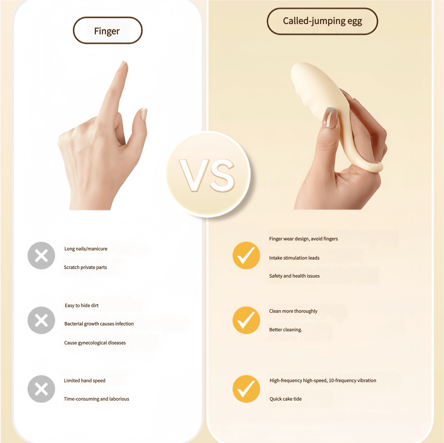 Hygiene comparison diagram: Compared with traditional finger insertion, it shows the advantages of reducing bacterial growth.