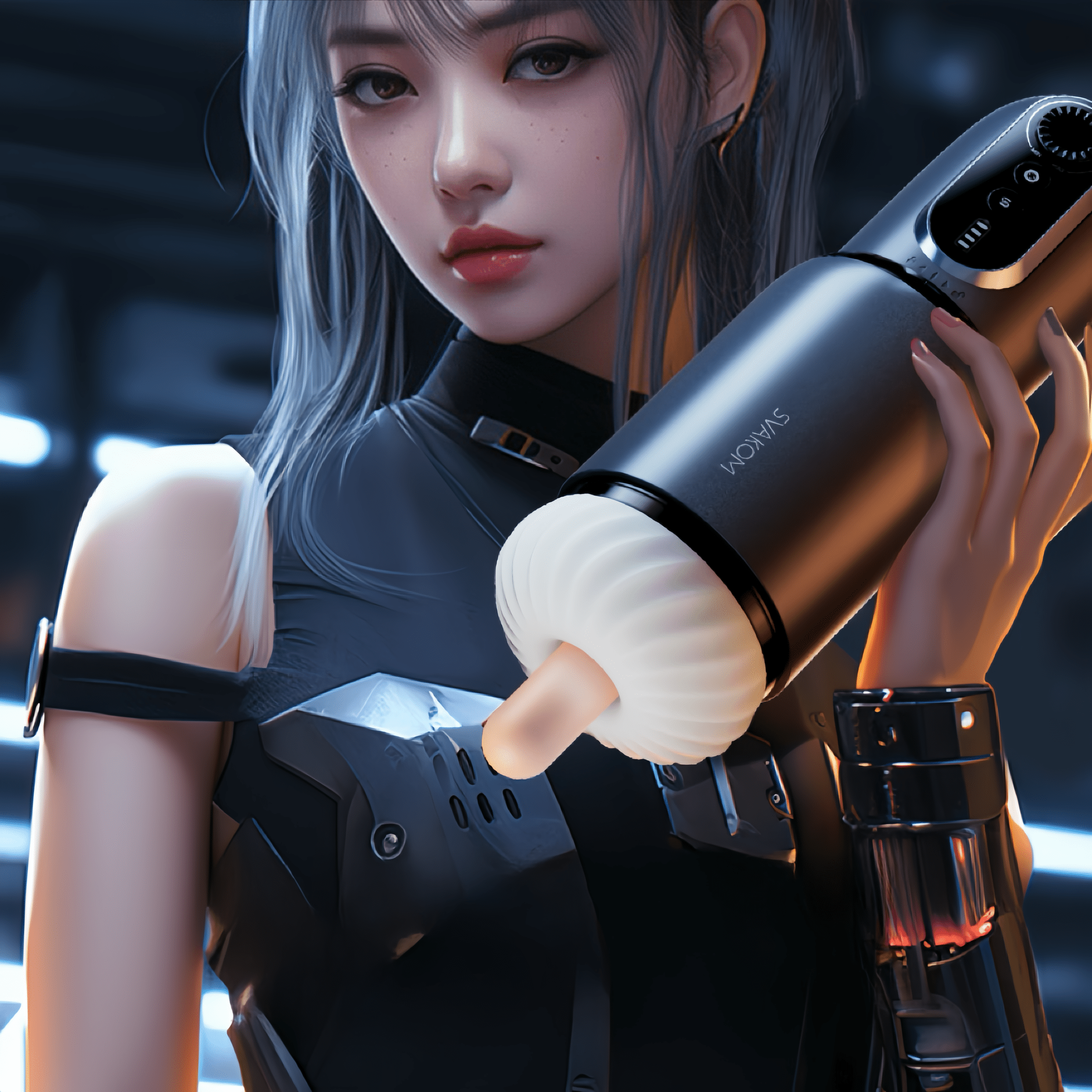 Close-up of the negative pressure vacuum suction technology, simulating real oral sex, providing full coverage without leaking pleasure, and offering five suction modes.