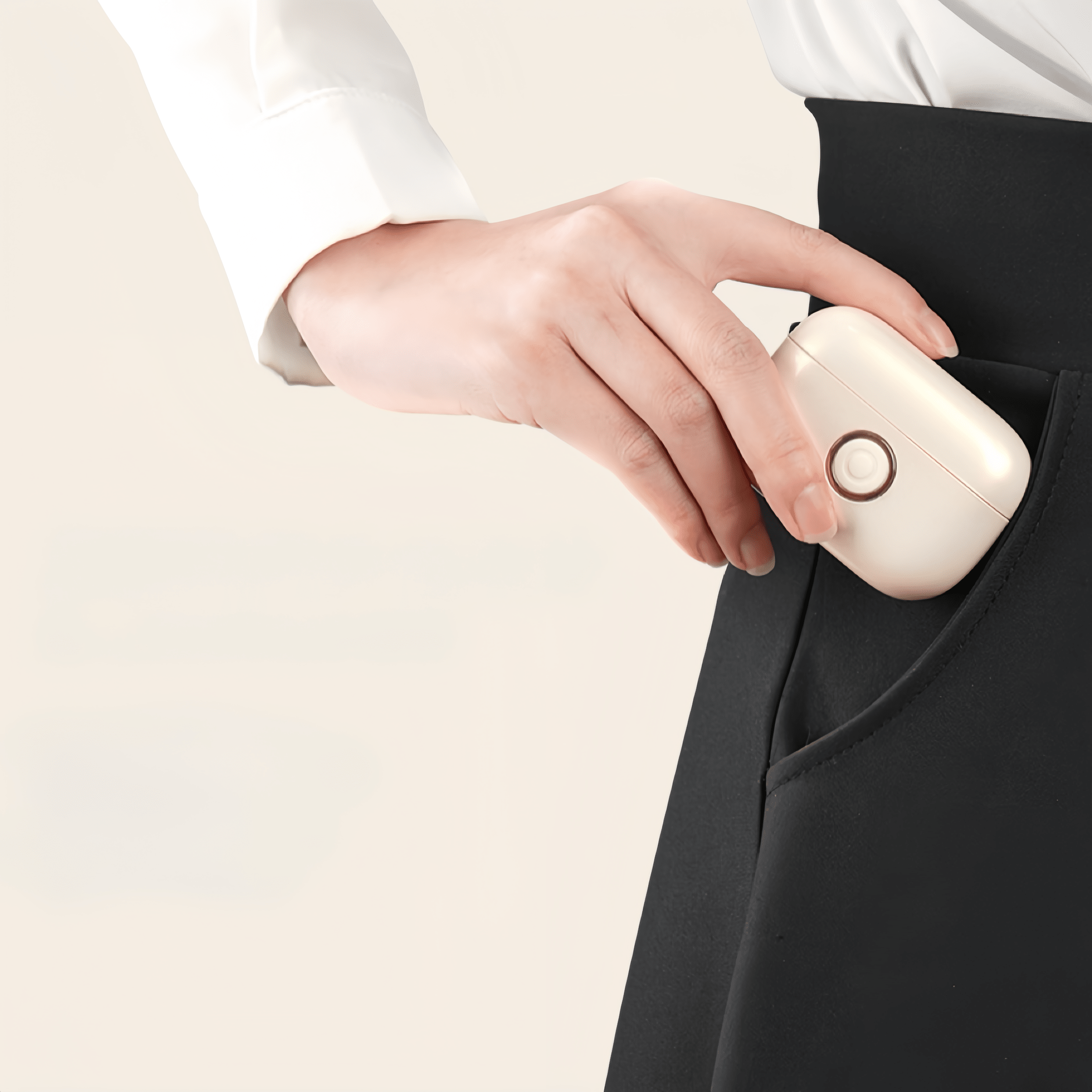Portable and portable, its earphone-shaped design allows for discreet use at home or while traveling.