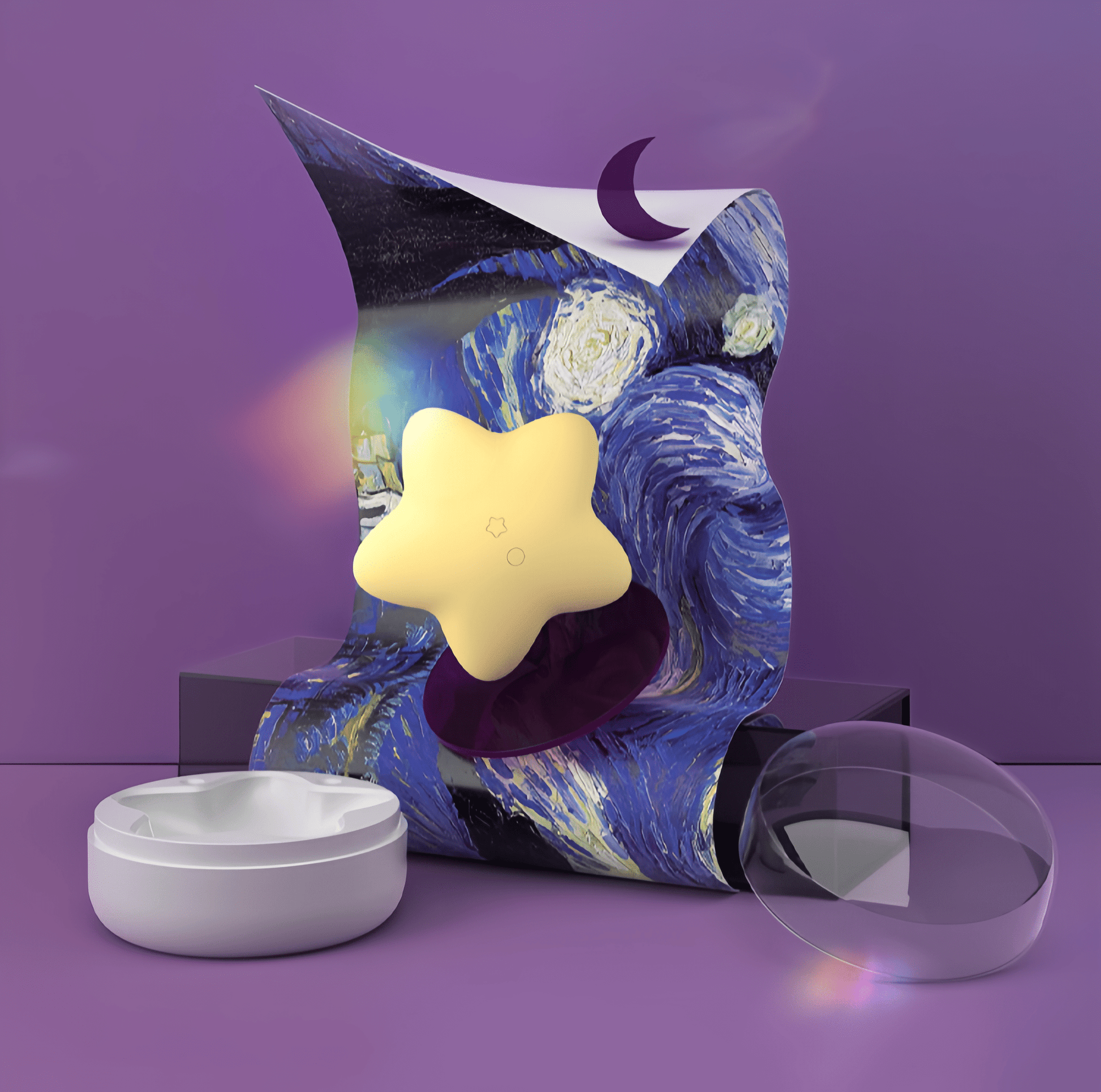 The product's creative integration with Van Gogh's "The Starry Night" highlights its artistic inspira